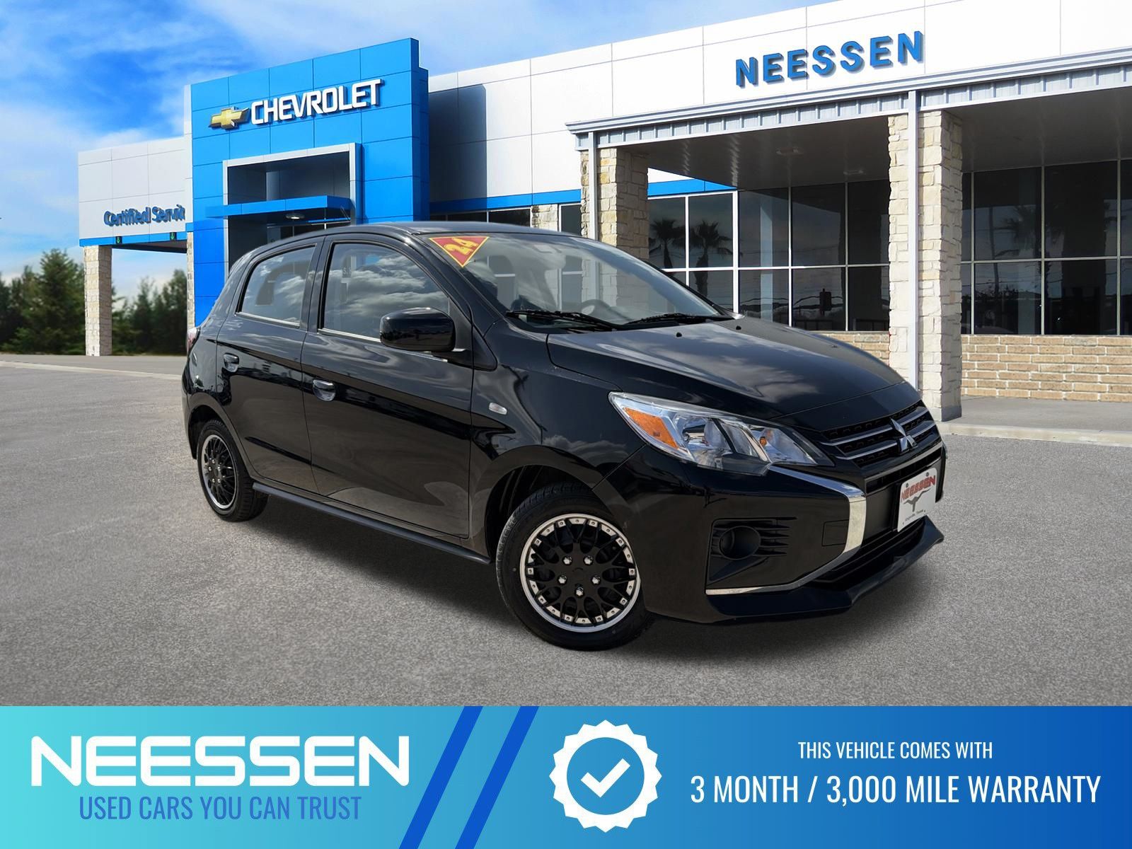 Jet Black Metallic 2024 Mitsubishi Mirage Hatchback Front-Wheel Drive Continuously Variable Transmission