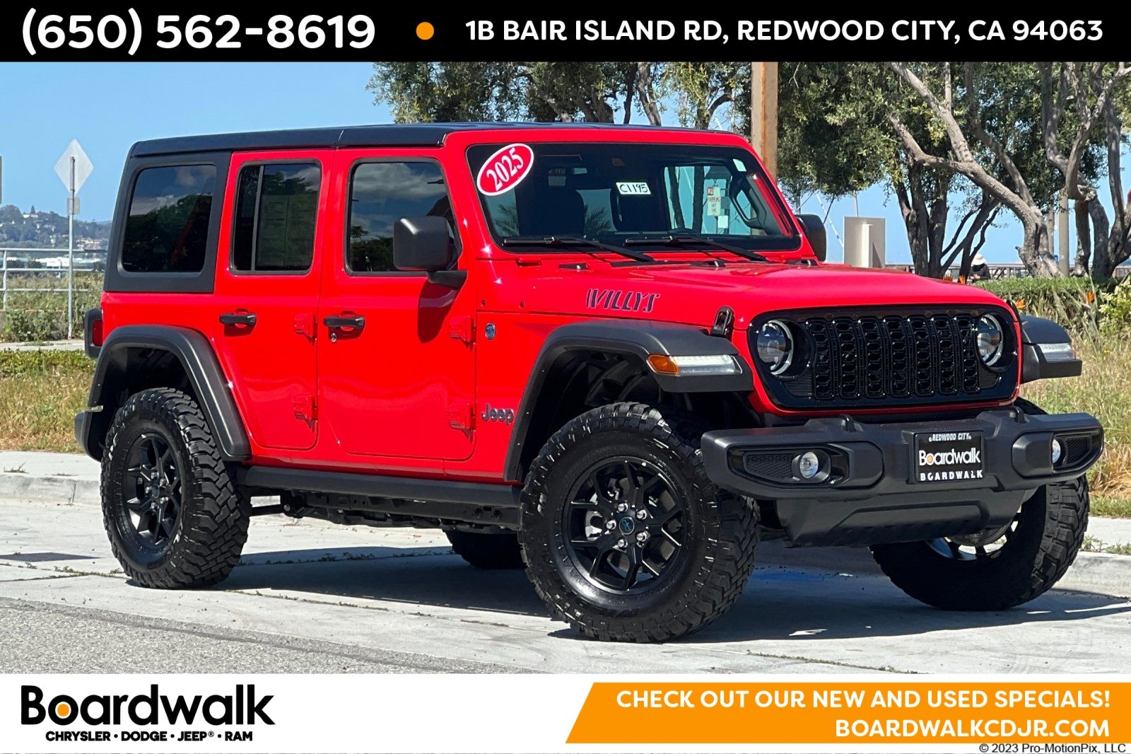 Firecracker Red Clearcoat 2025 Jeep Wrangler 4xe Willys 4WD SUV / Crossover Four-Wheel Drive 8-Speed Automatic