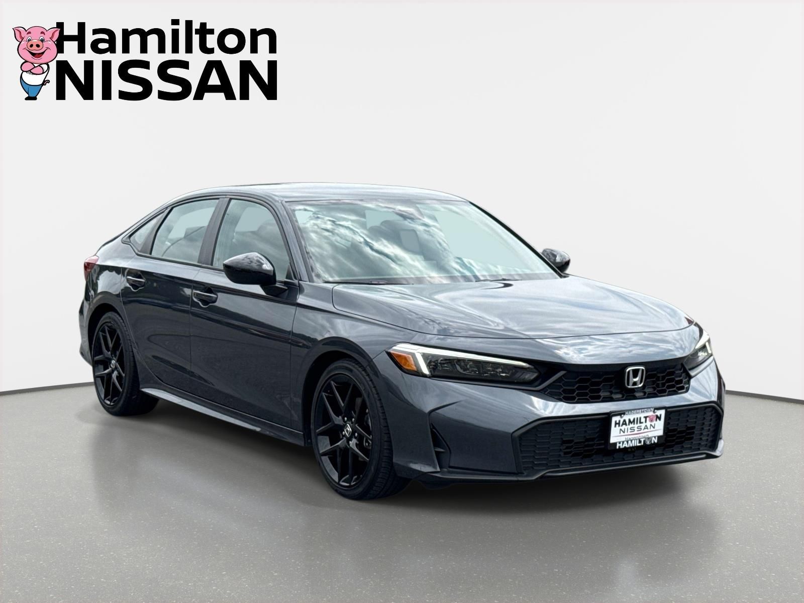 Meteorite Gray Metallic 2025 Honda Civic Sedan Front-Wheel Drive Continuously Variable Transmission