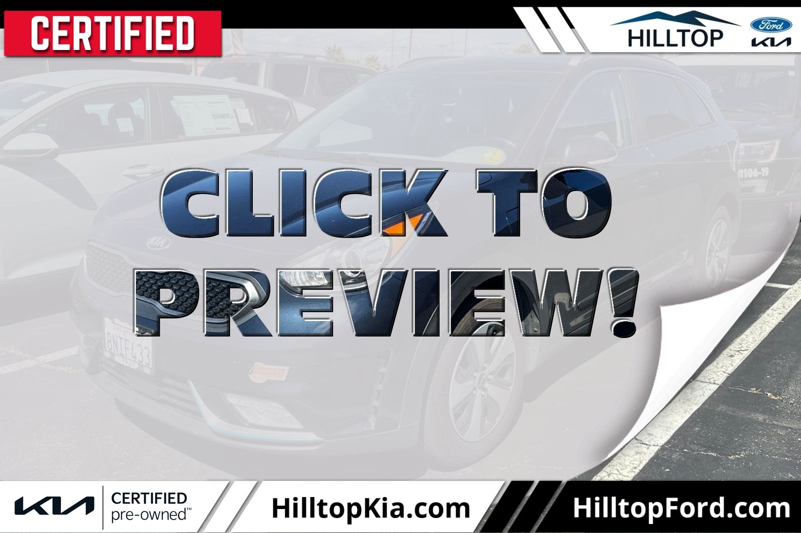 Gravity Blue 2019 Kia Niro Hybrid Plug-In EX FWD SUV / Crossover Front-Wheel Drive 6-Speed Dual Clutch