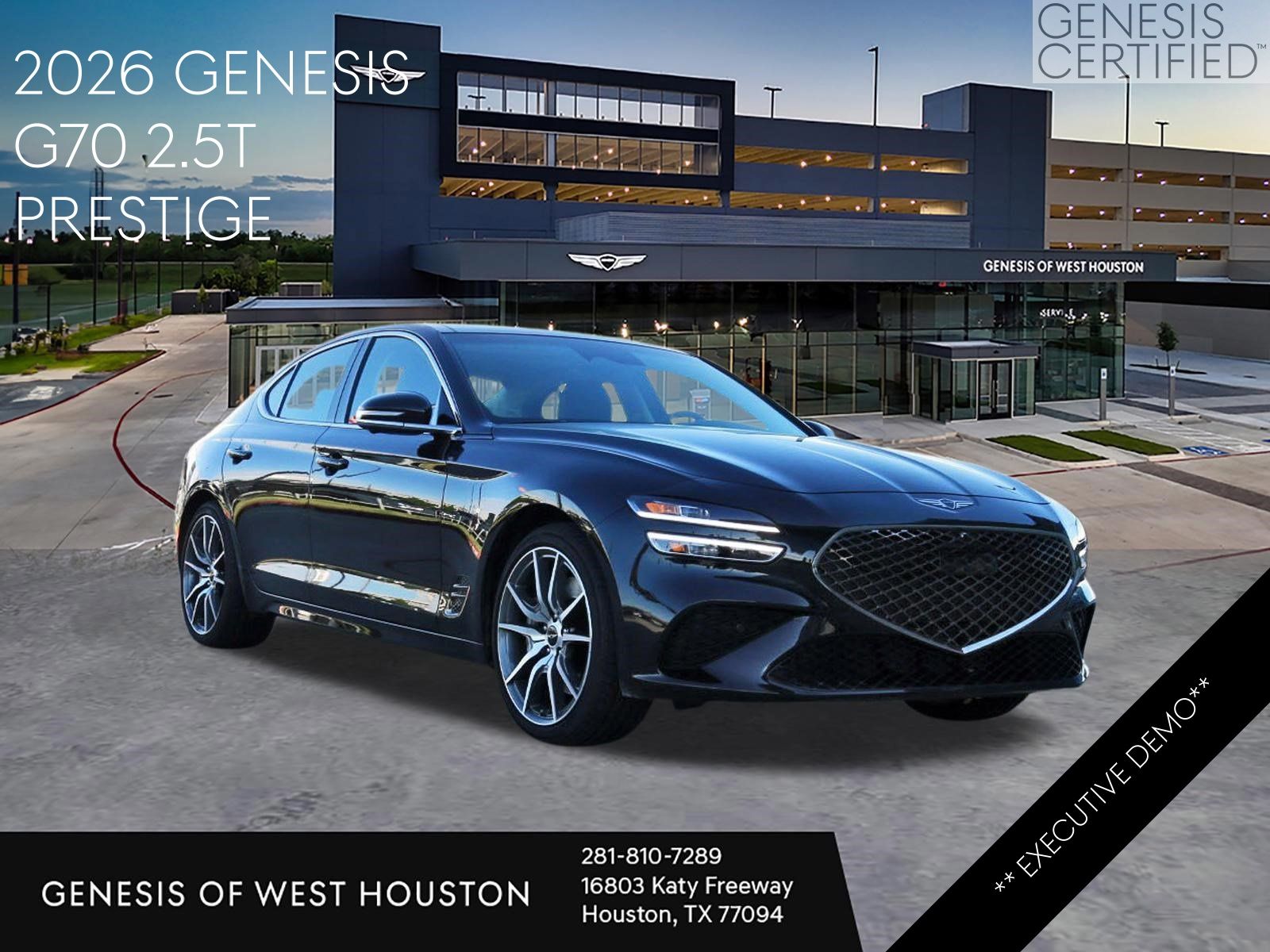 Vik Black 2026 Genesis G70 Sedan Rear-Wheel Drive 8-Speed Automatic