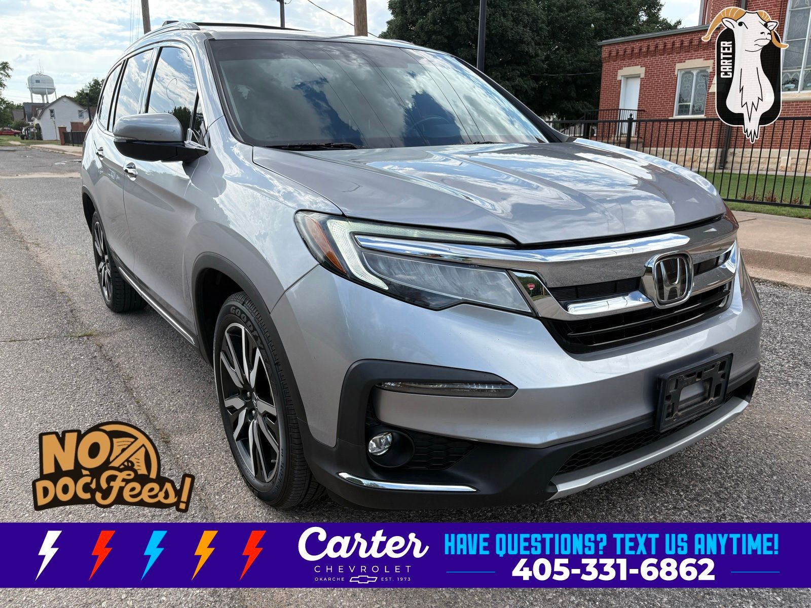 Silver 2019 Honda Pilot Touring AWD with Rear Captain's Chairs SUV / Crossover All-Wheel Drive 9-Speed Automatic