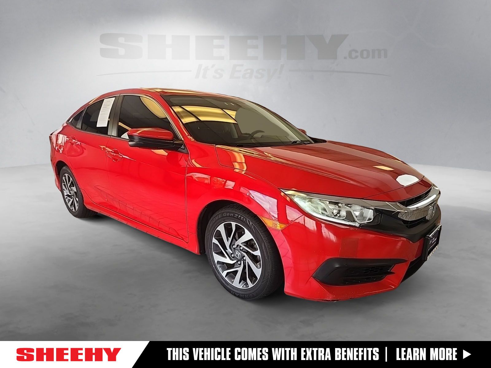 Rallye Red 2017 Honda Civic Sedan Front-Wheel Drive Continuously Variable Transmission