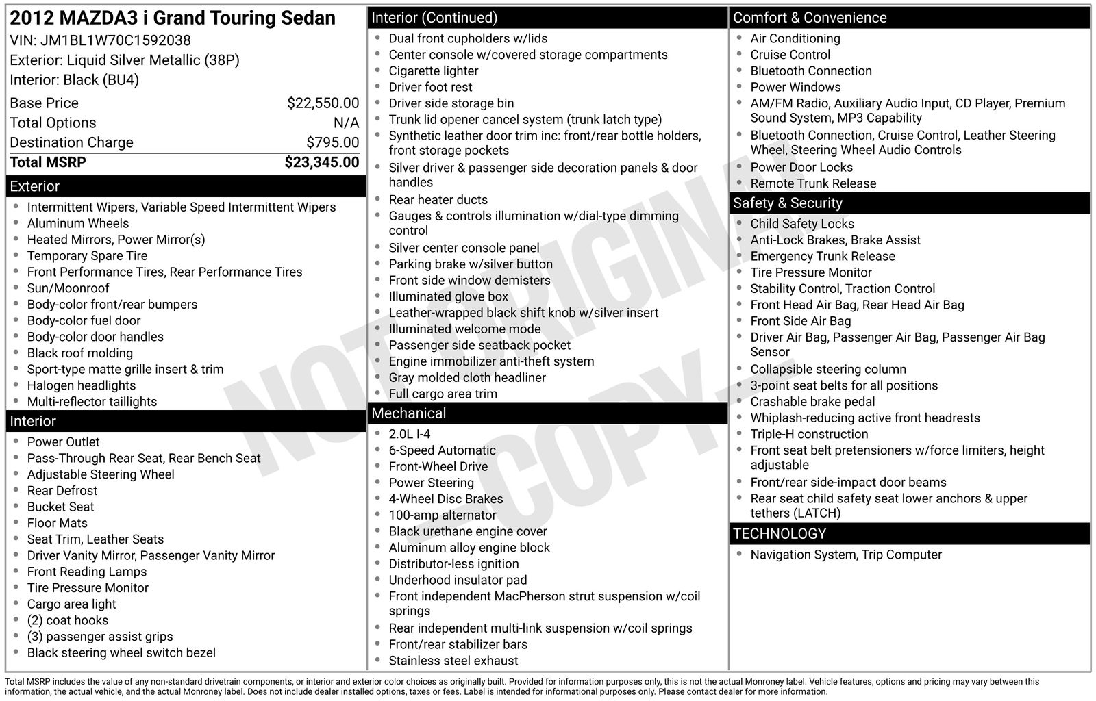 Used Car 2012 Mazda Mazda3  I Grand Touring For Sale Under $12,000 In Austin, Texas