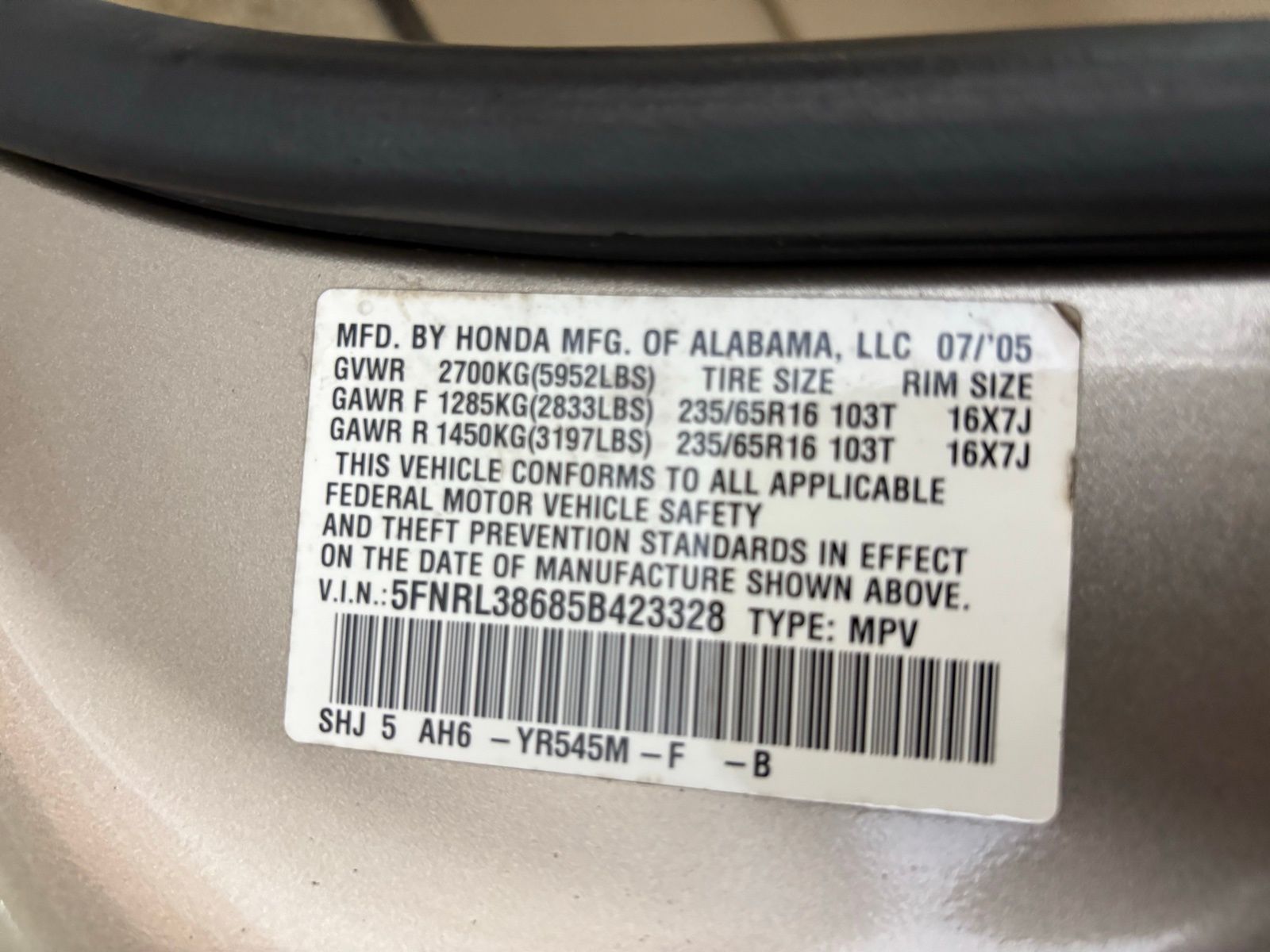 Used Car 2005 Honda Odyssey  Ex-l For Sale Under $10,000 In Austin, Texas