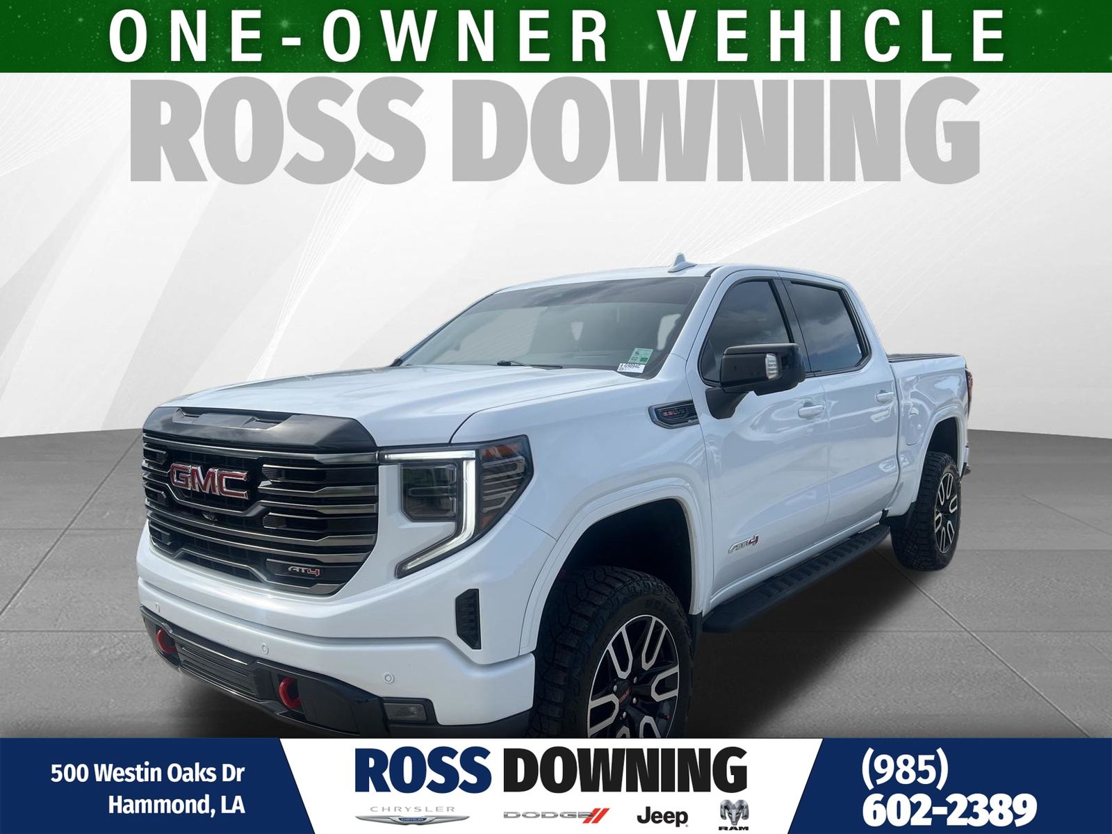 Summit White 2025 GMC Sierra 1500 AT4 Crew Cab 4WD Pickup Truck Four-Wheel Drive Automatic