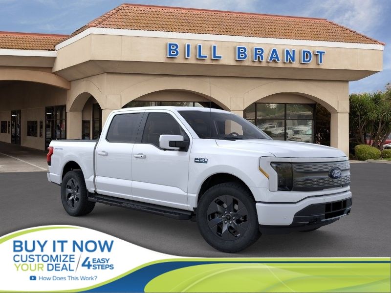 White Metallic 2024 Ford F-150 Lightning Lariat SuperCrew AWD Pickup Truck All-Wheel Drive Automatic