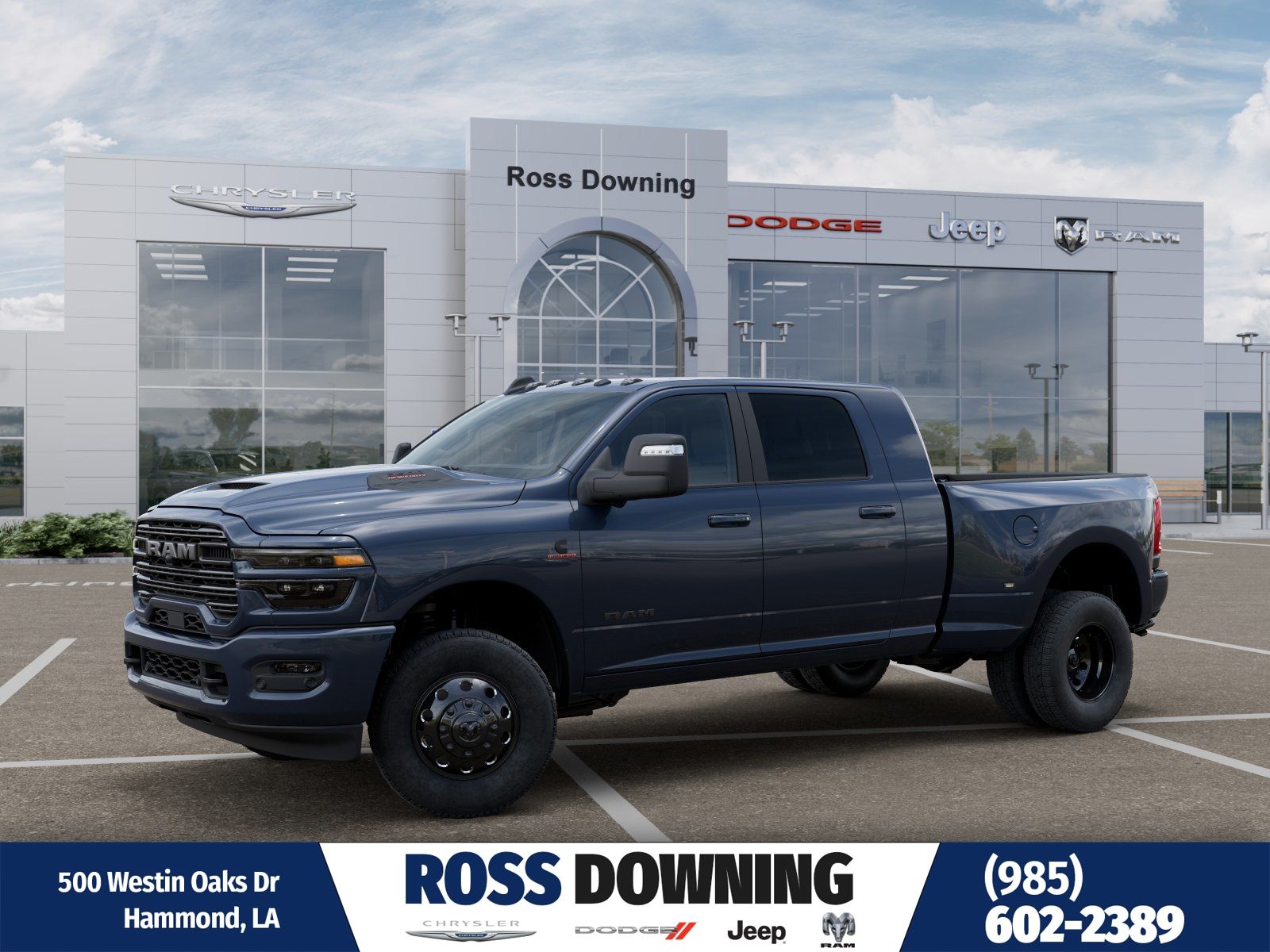 Forged Blue Metallic 2026 RAM 3500 Laramie Mega Cab DRW 4WD Pickup Truck Four-Wheel Drive 8-Speed Automatic