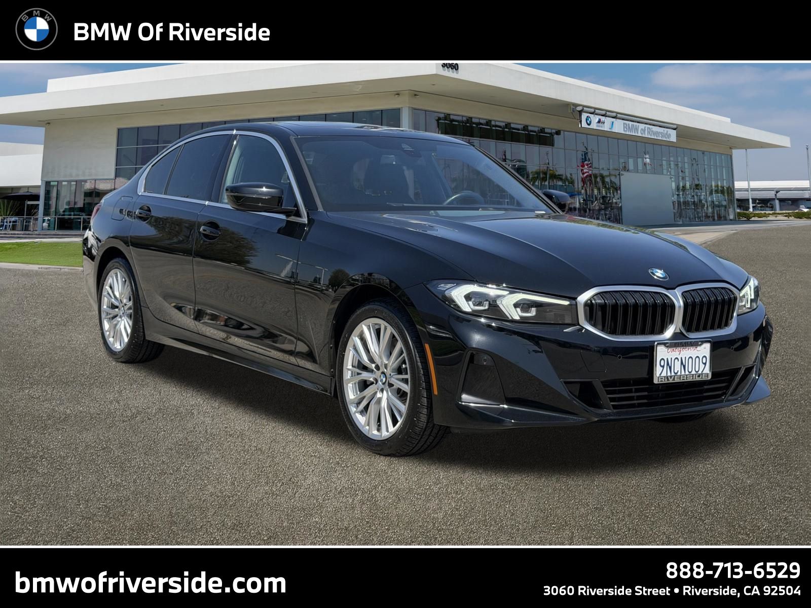 Jet Black 2024 BMW 3 Series Sedan Rear-Wheel Drive 8-Speed Automatic