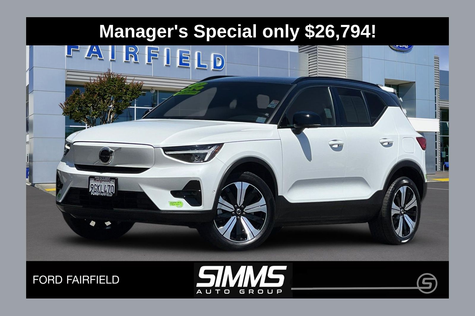 Crystal White 2023 Volvo XC40 Recharge SUV / Crossover All-Wheel Drive 1-Speed Automatic