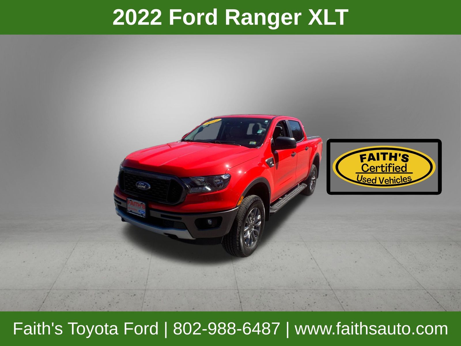 Race Red 2022 Ford Ranger XLT SuperCrew 4WD Pickup Truck Four-Wheel Drive Automatic