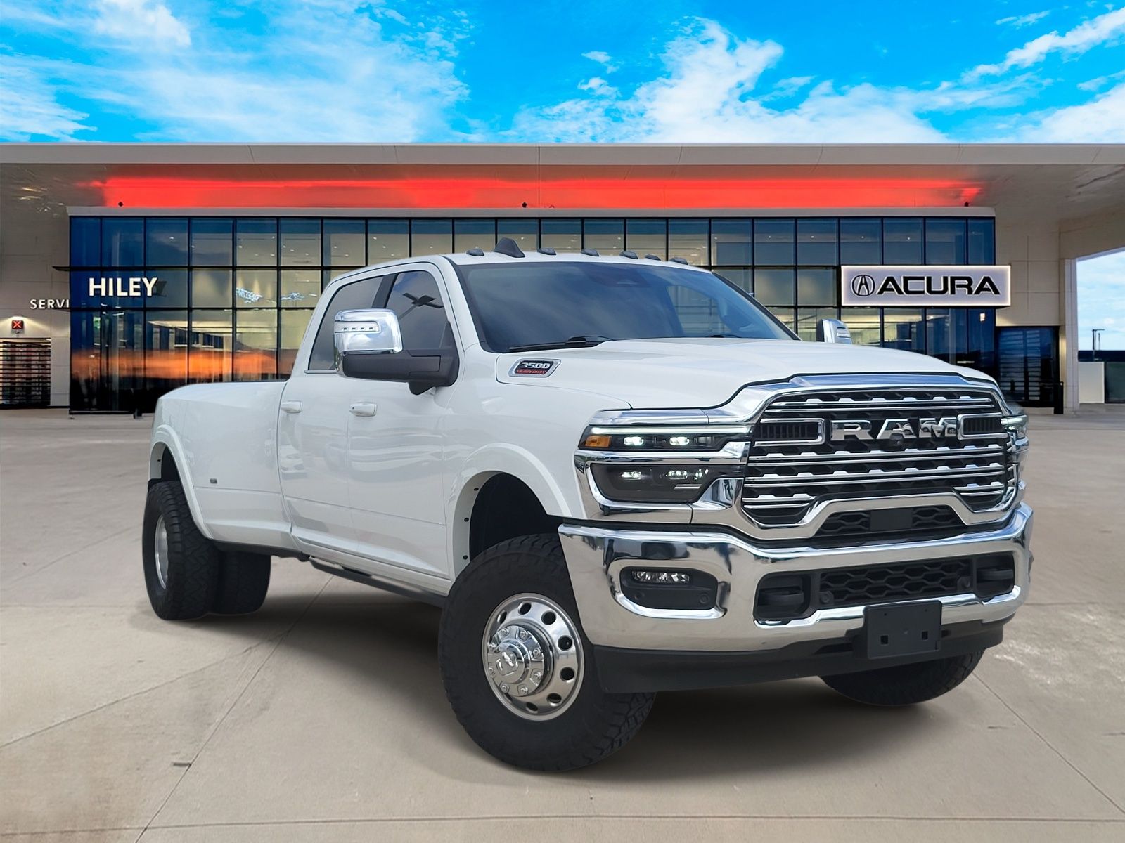 Bright White Clearcoat 2025 RAM 3500 Limited Longhorn Crew Cab LB DRW 4WD Pickup Truck Four-Wheel Drive Automatic