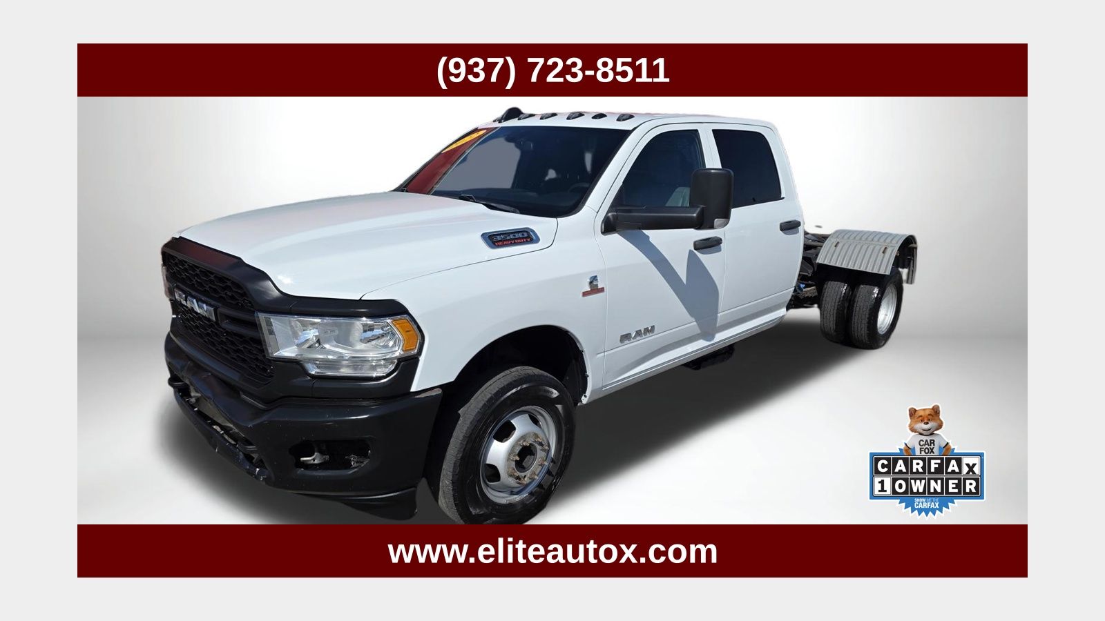 Bright White Clearcoat 2022 RAM 3500 Chassis Pickup Truck Four-Wheel Drive 6-Speed Automatic