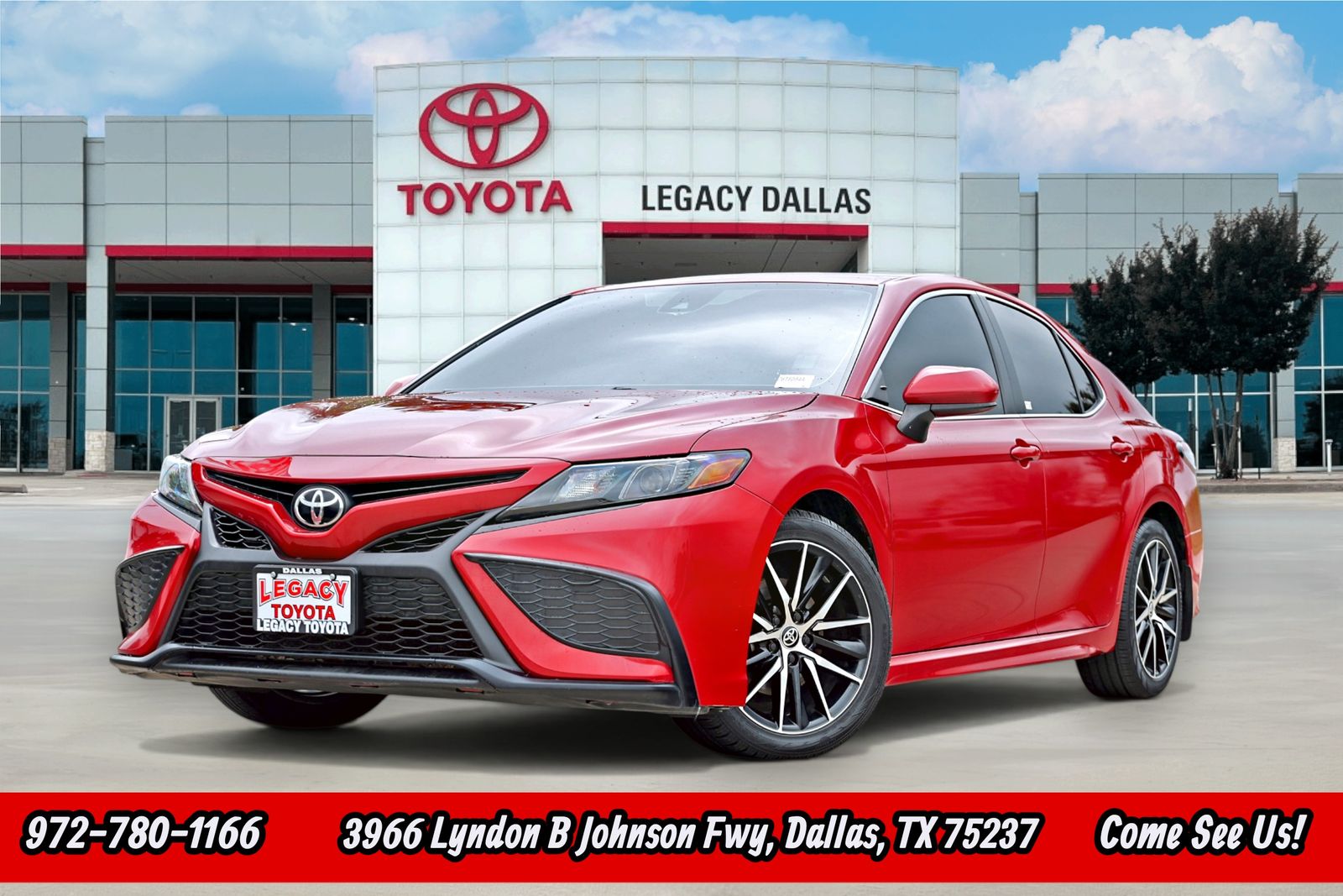 Supersonic Red 2021 Toyota Camry SE FWD Sedan Front-Wheel Drive 8-Speed Automatic