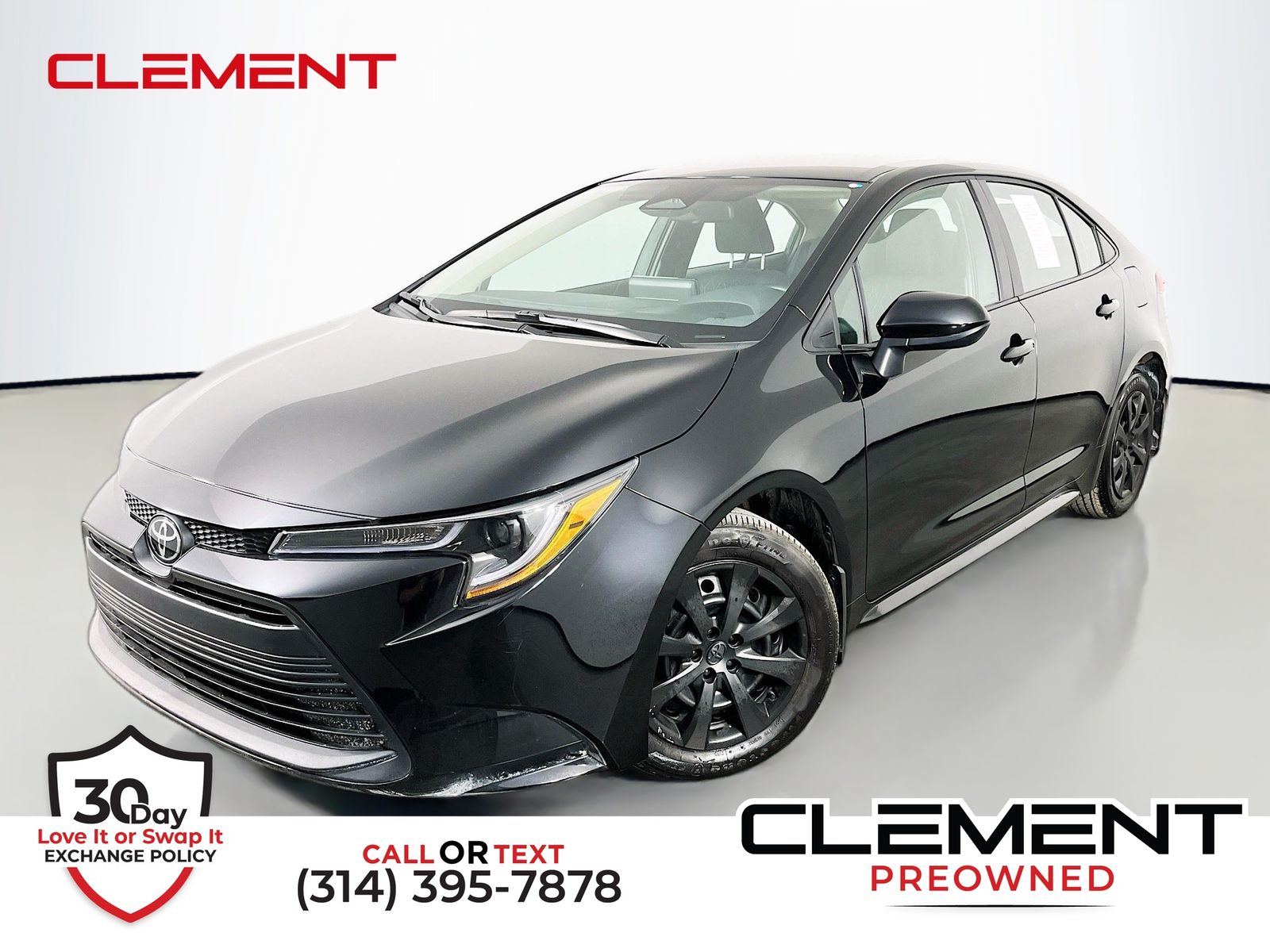 Midnight Black Metallic 2025 Toyota Corolla LE FWD Sedan Front-Wheel Drive Continuously Variable Transmission
