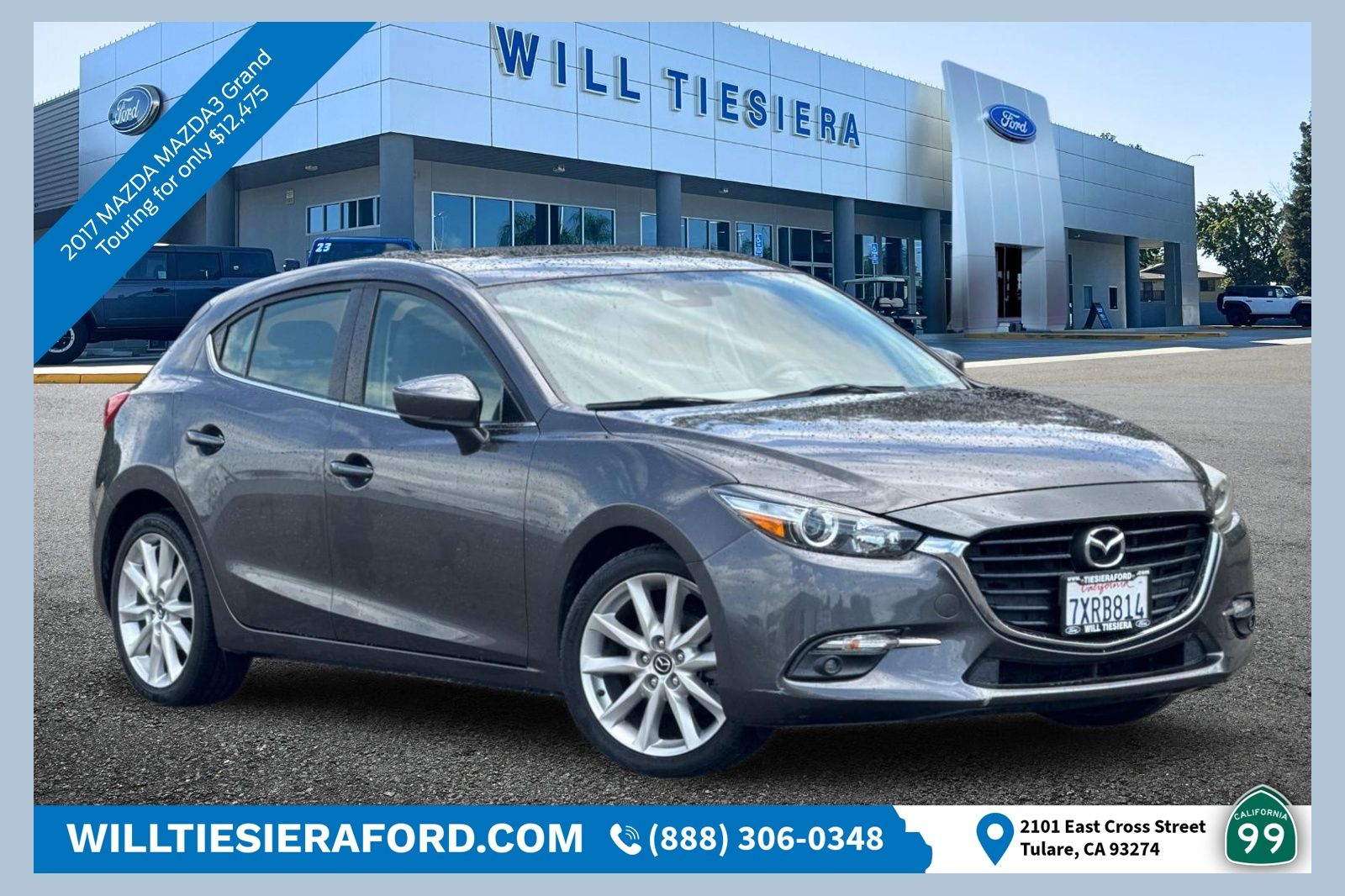 Machine Gray Metallic 2017 Mazda MAZDA3 Grand Touring Hatchback Hatchback Front-Wheel Drive 6-Speed Automatic
