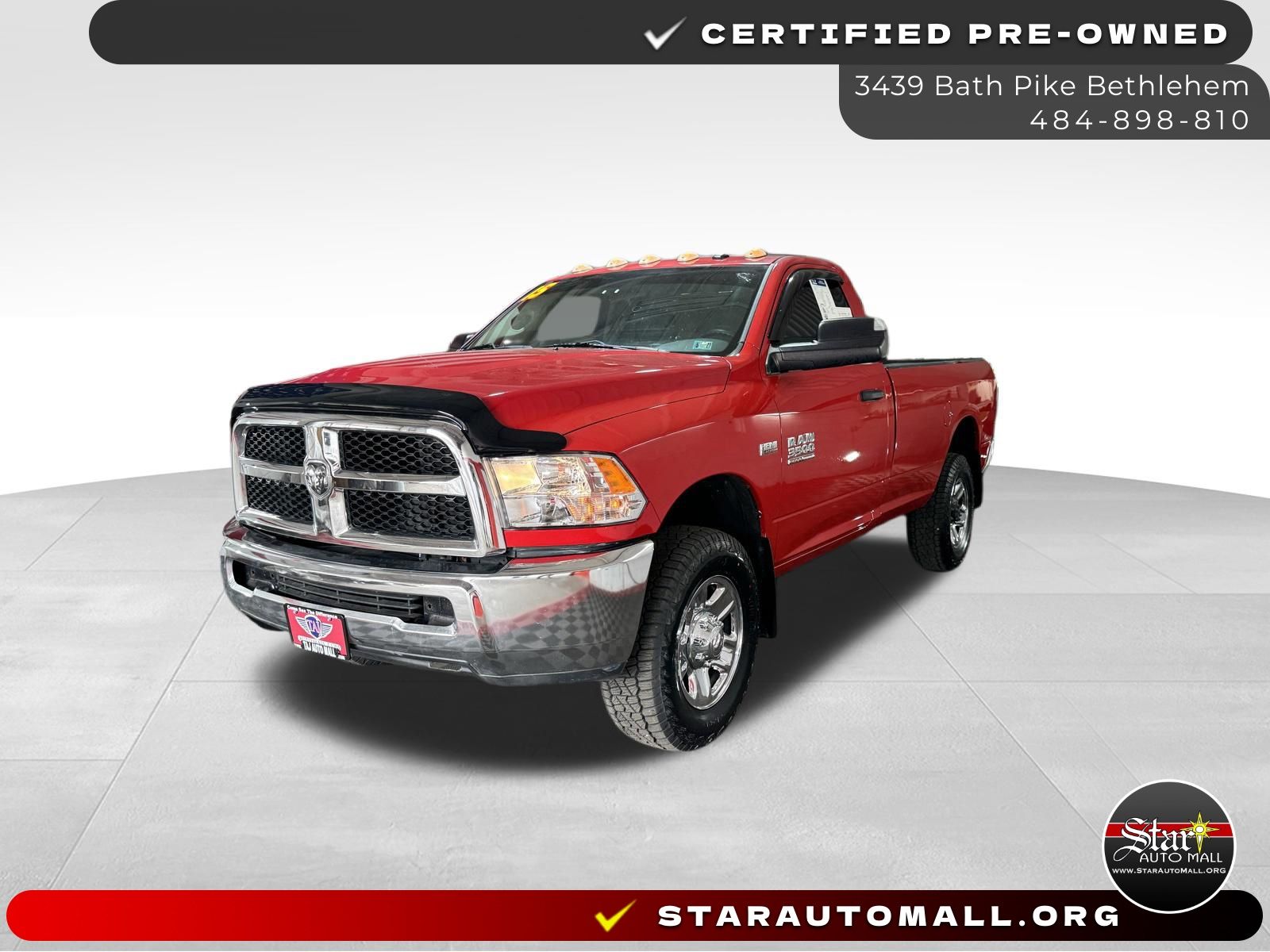 Flame Red Clearcoat 2015 RAM 3500 Pickup Truck Four-Wheel Drive 6-Speed Automatic