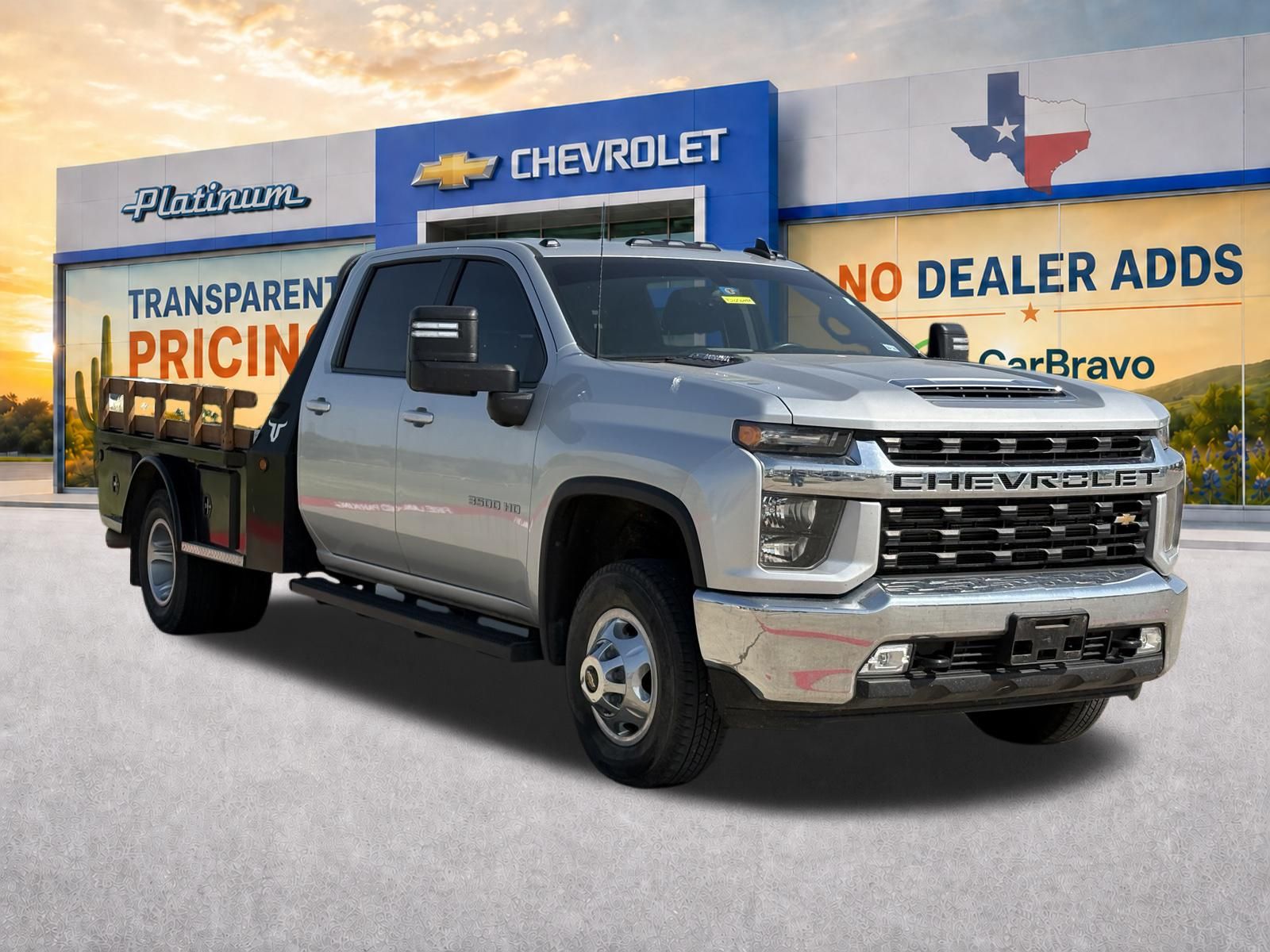 Silver Ice Metallic 2023 Chevrolet Silverado 3500HD Pickup Truck Four-Wheel Drive Automatic