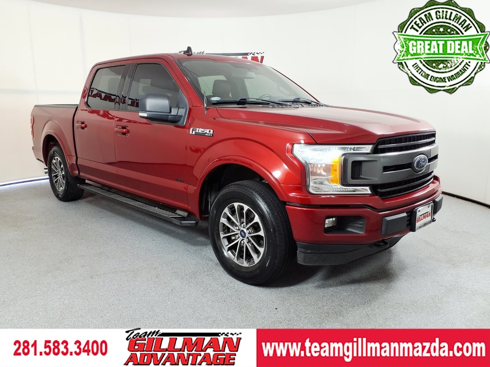 Ruby Red Metallic Tinted Clearcoat 2018 Ford F-150 Pickup Truck Four-Wheel Drive Automatic