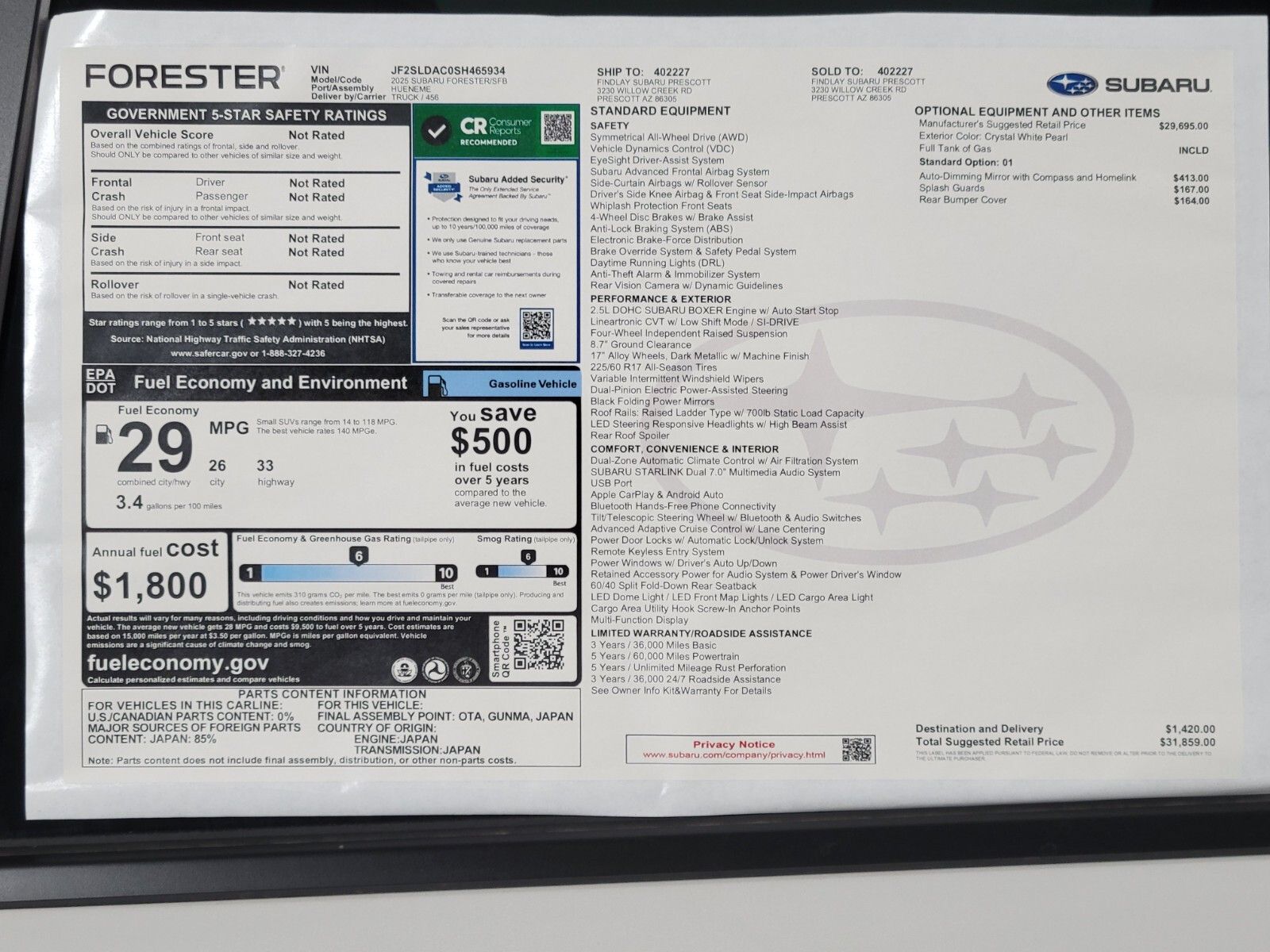 2025 Subaru Forester Base 32