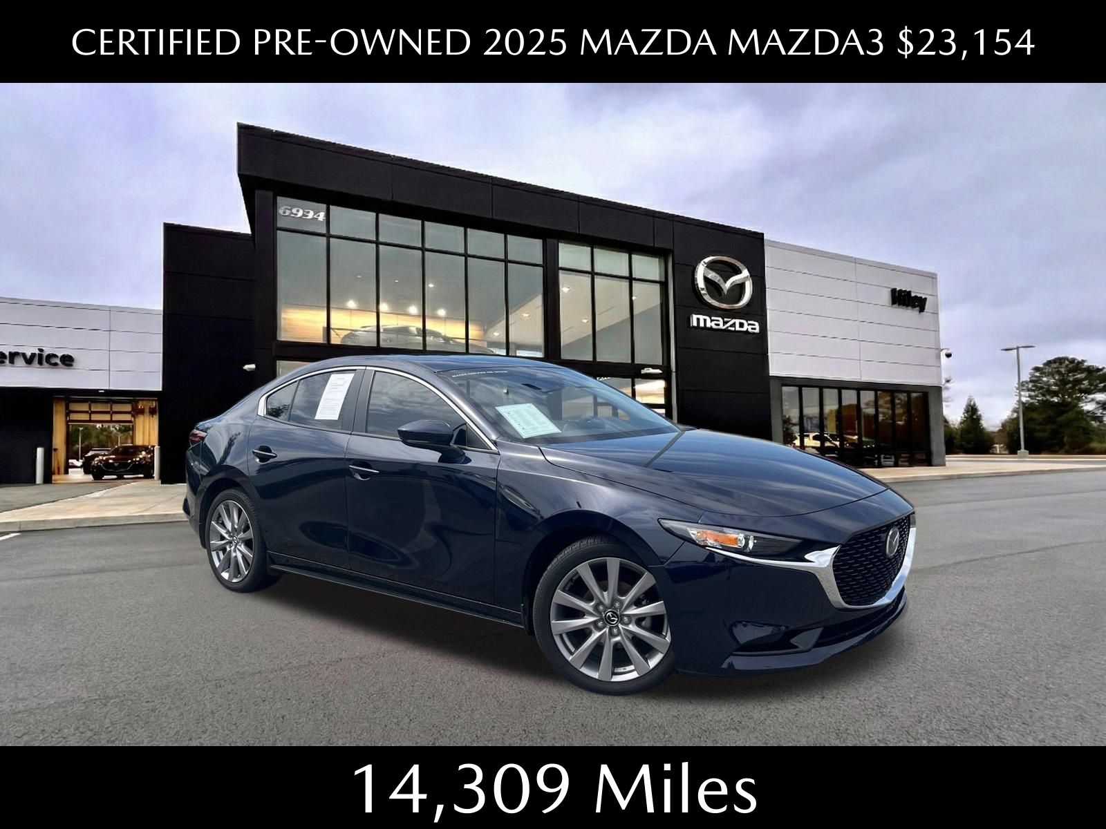 Deep Crystal Blue Mica 2025 Mazda MAZDA3 Sedan Front-Wheel Drive 6-Speed Automatic