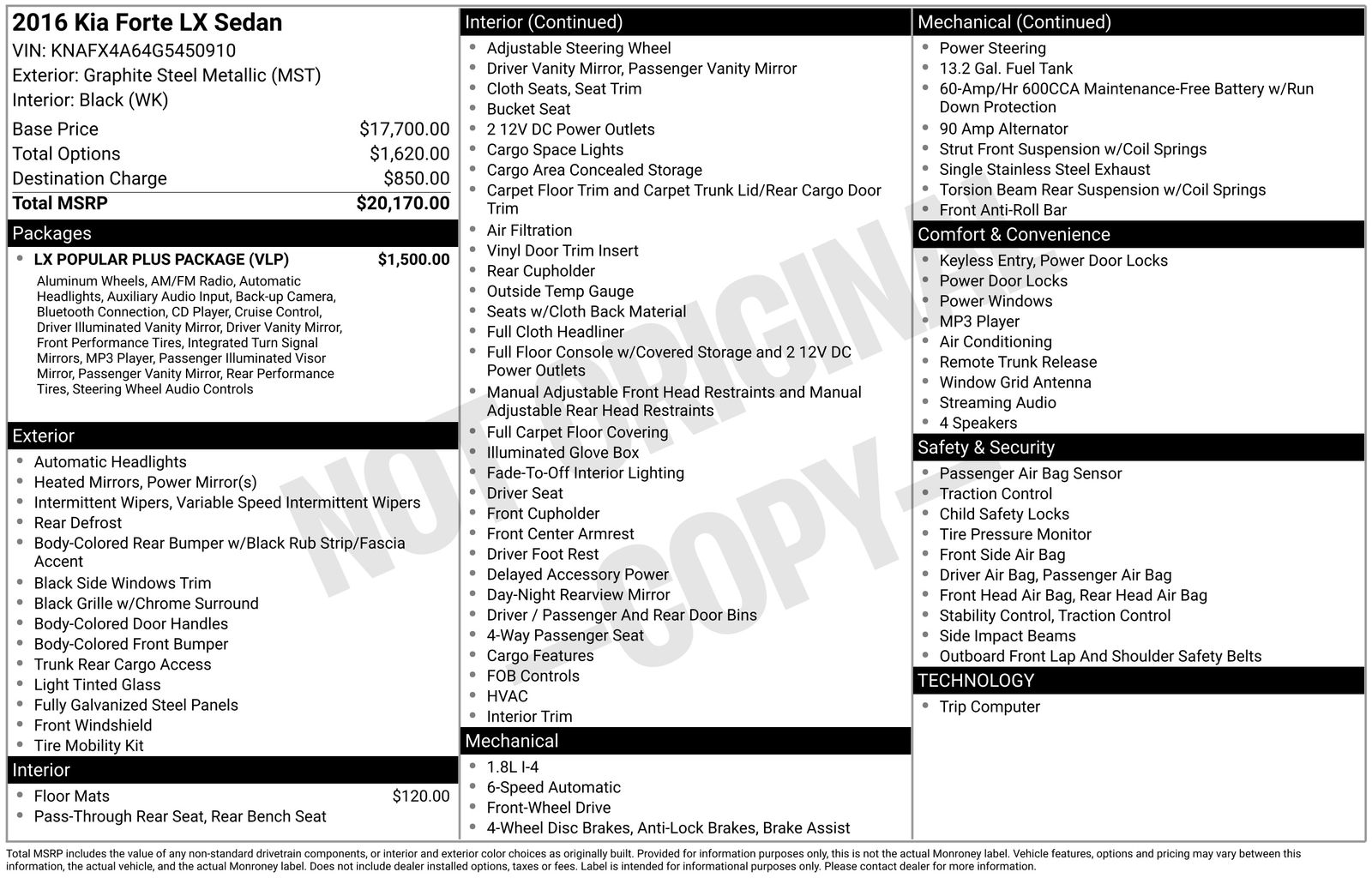 Used Car 2016 Kia Forte  Lx For Sale Under $12,000 In Austin, Texas