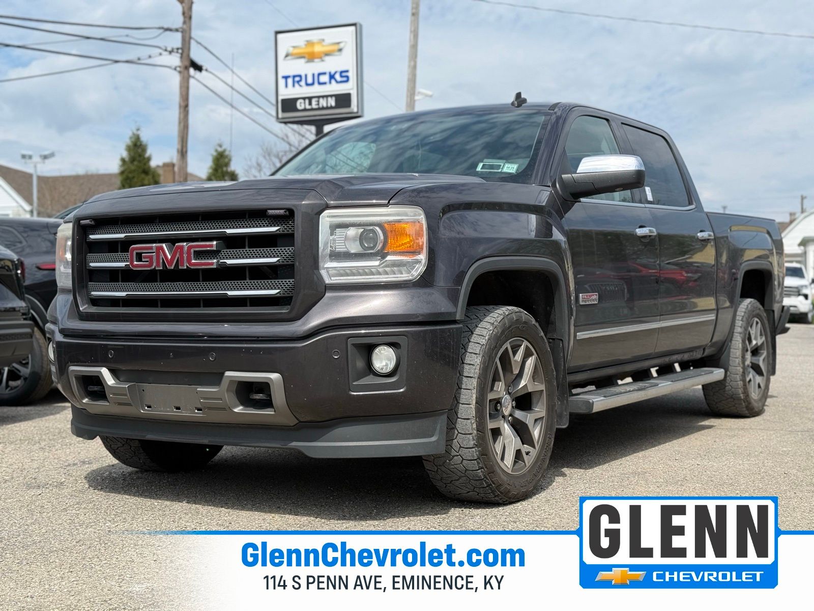 Gray (Iridium Metallic) 2014 GMC Sierra 1500 SLT Crew Cab 4WD Pickup Truck Four-Wheel Drive 6-Speed Automatic Overdrive