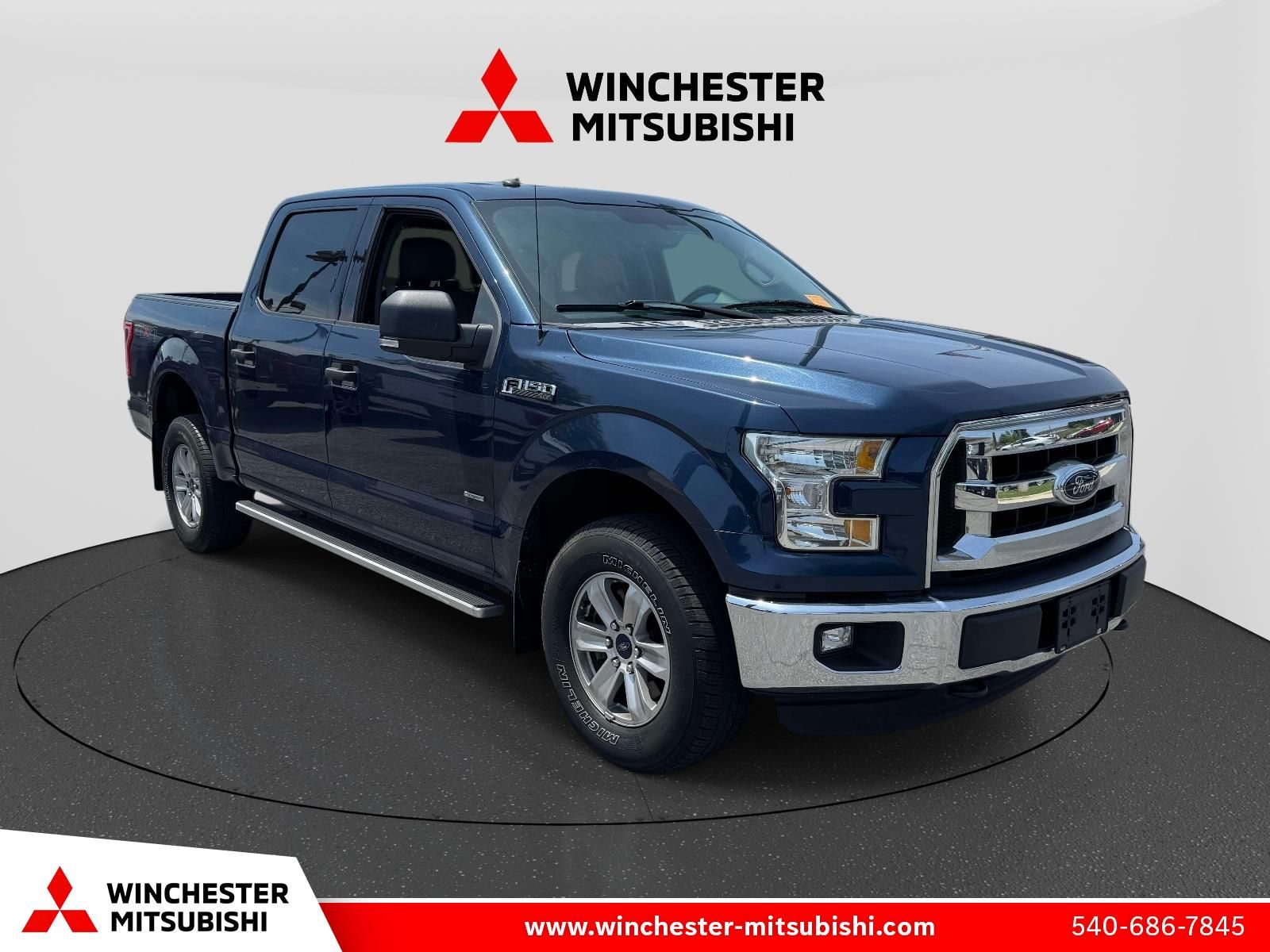 Blue 2016 Ford F-150 Pickup Truck Four-Wheel Drive 6-Speed Automatic
