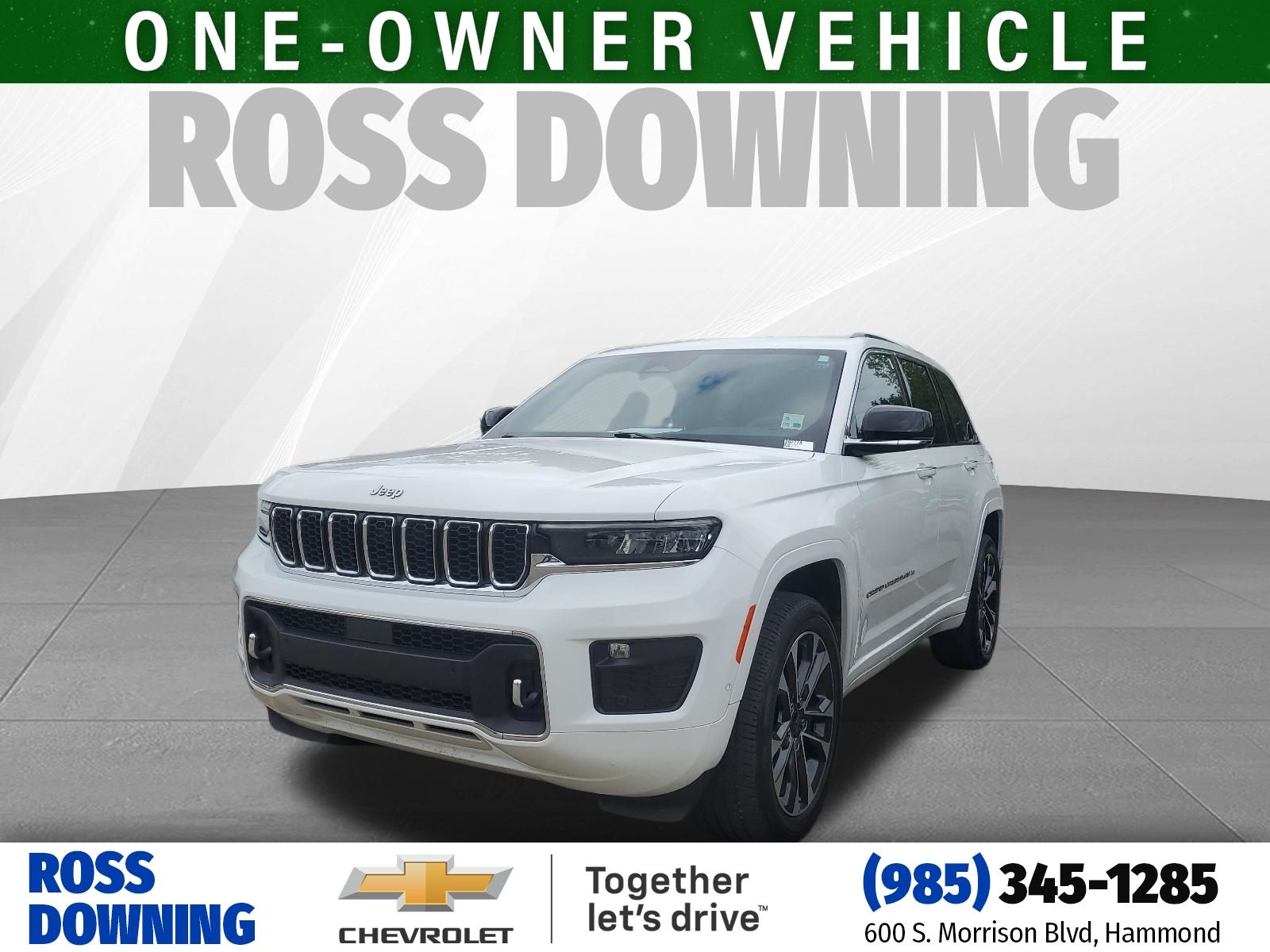 Bright White Clearcoat 2023 Jeep Grand Cherokee Overland RWD SUV / Crossover 4X2 8-Speed Automatic