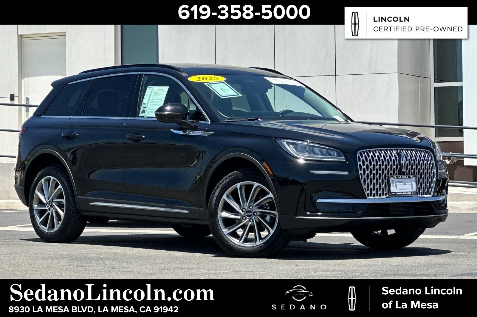 Black Metallic 2025 Lincoln Corsair SUV / Crossover All-Wheel Drive 8-Speed Automatic