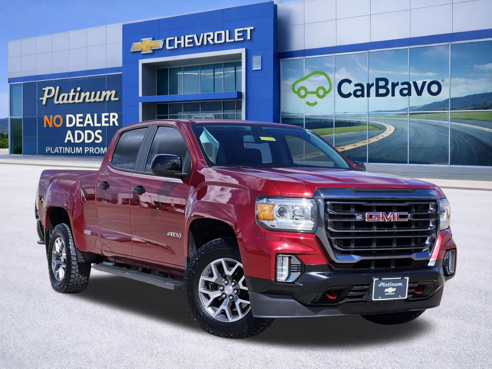 Cayenne Red Tintcoat 2021 GMC Canyon AT4 Crew Cab 4WD with Cloth Pickup Truck Four-Wheel Drive 8-Speed Automatic