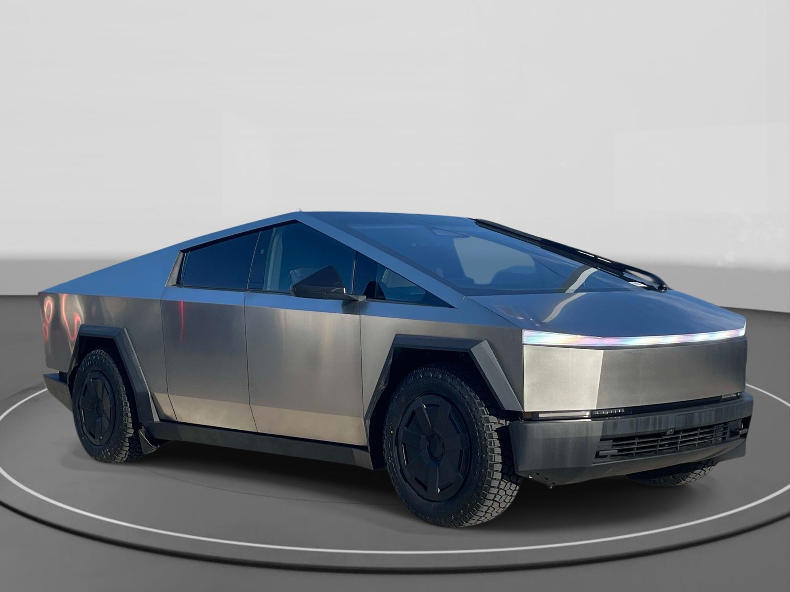 Silver 2024 Tesla Cybertruck Pickup Truck All-Wheel Drive 1-Speed Automatic