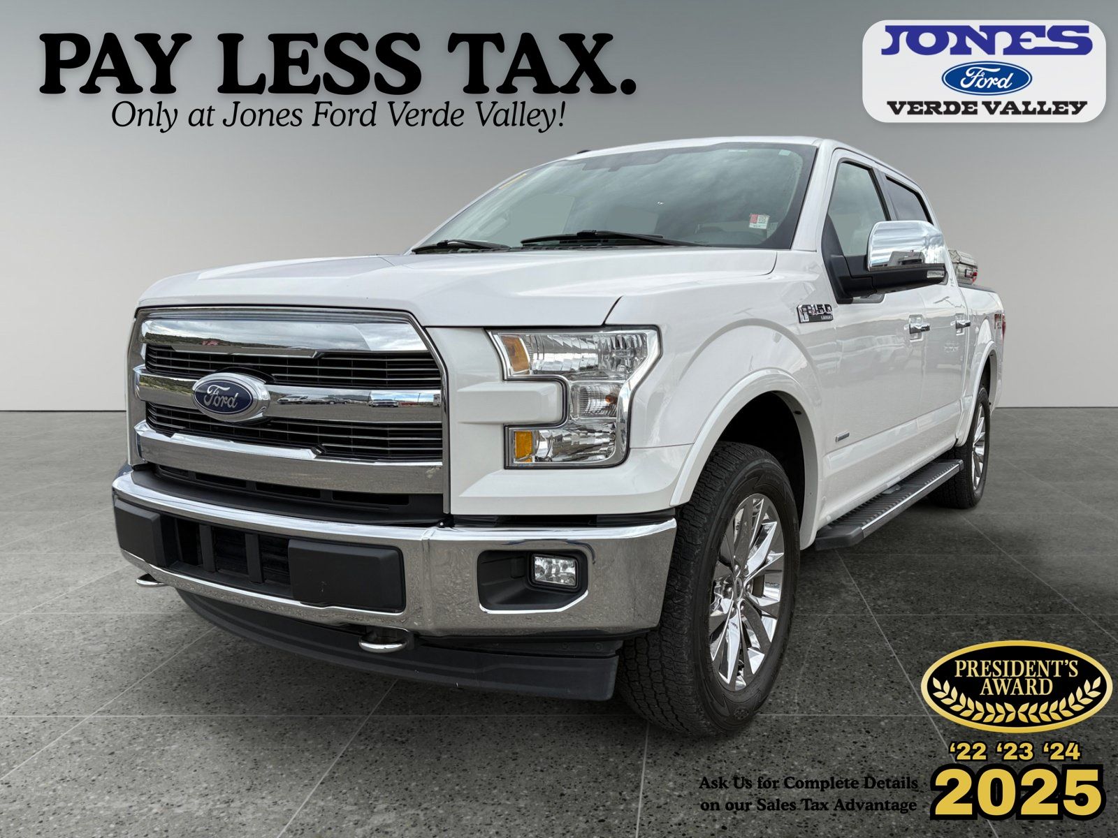 White Platinum Clearcoat Metallic 2017 Ford F-150 Pickup Truck Four-Wheel Drive Automatic