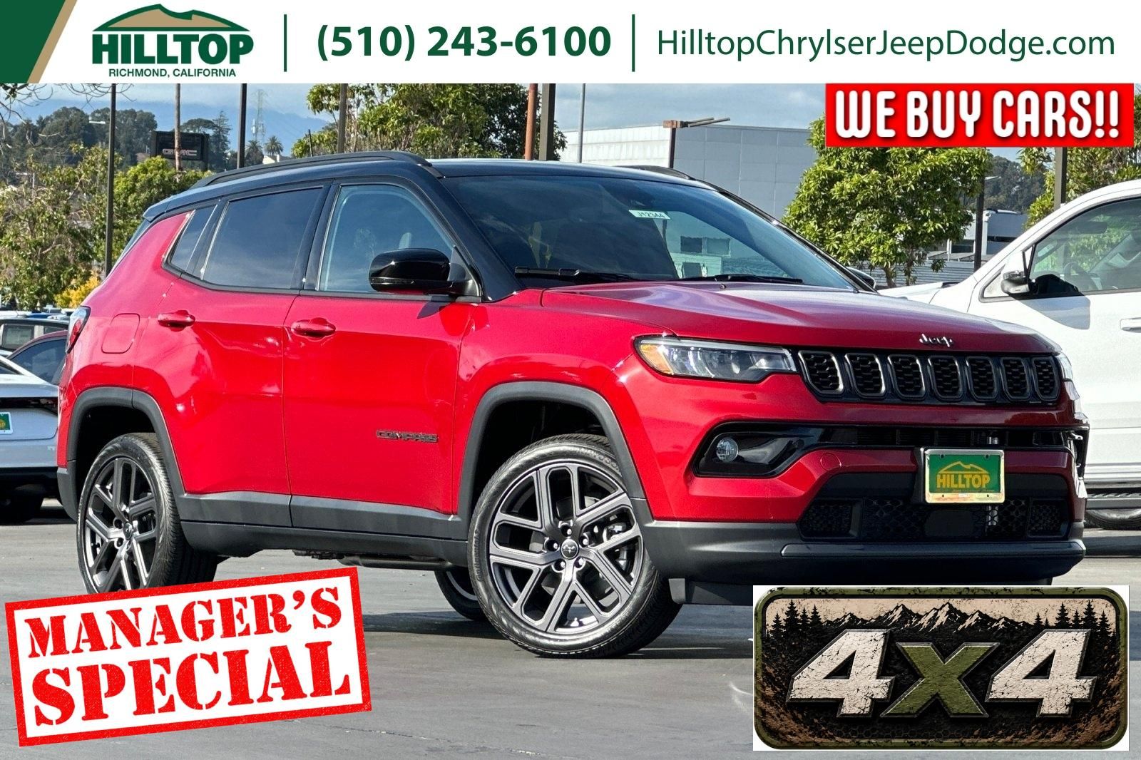 Red Hot Pearlcoat 2026 Jeep Compass SUV / Crossover Four-Wheel Drive 8-Speed Automatic