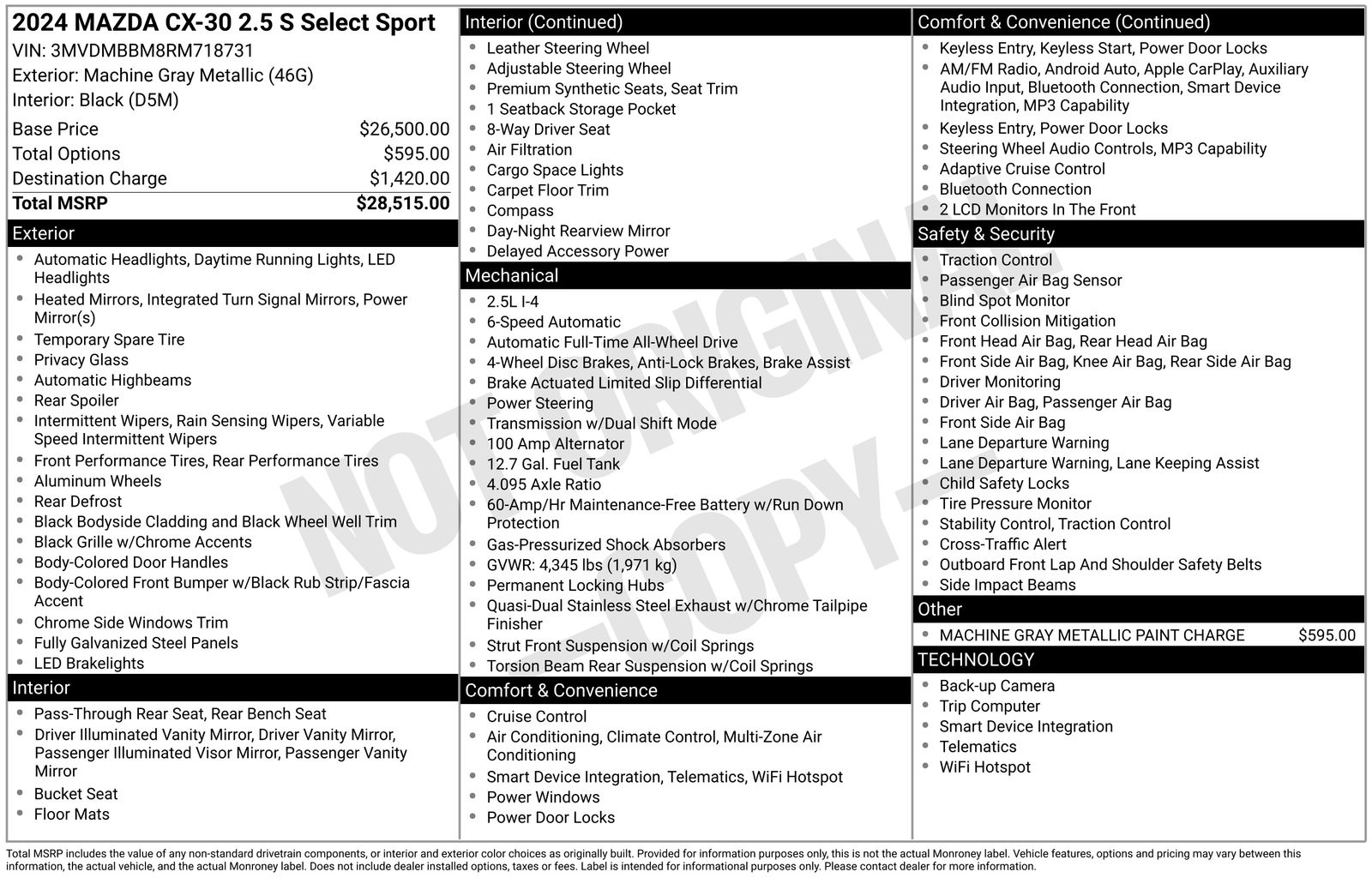 Used Car 2024 Mazda Cx-30  2.5 S Select Sport For Sale Under $25,000 In Austin, Texas