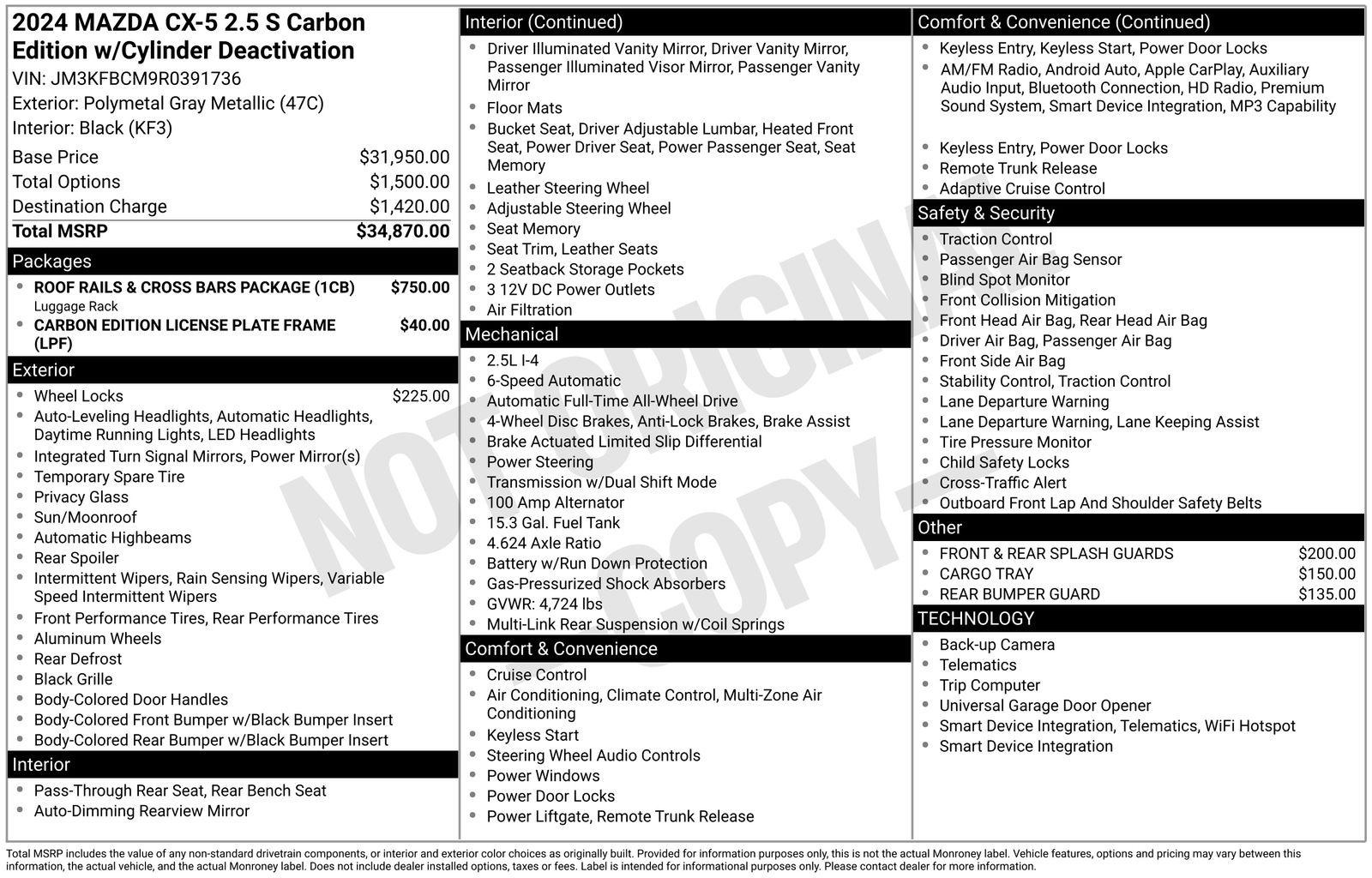 Used Car 2024 Mazda Cx-5  2.5 S Carbon Edition For Sale Under $25,000 In Austin, Texas