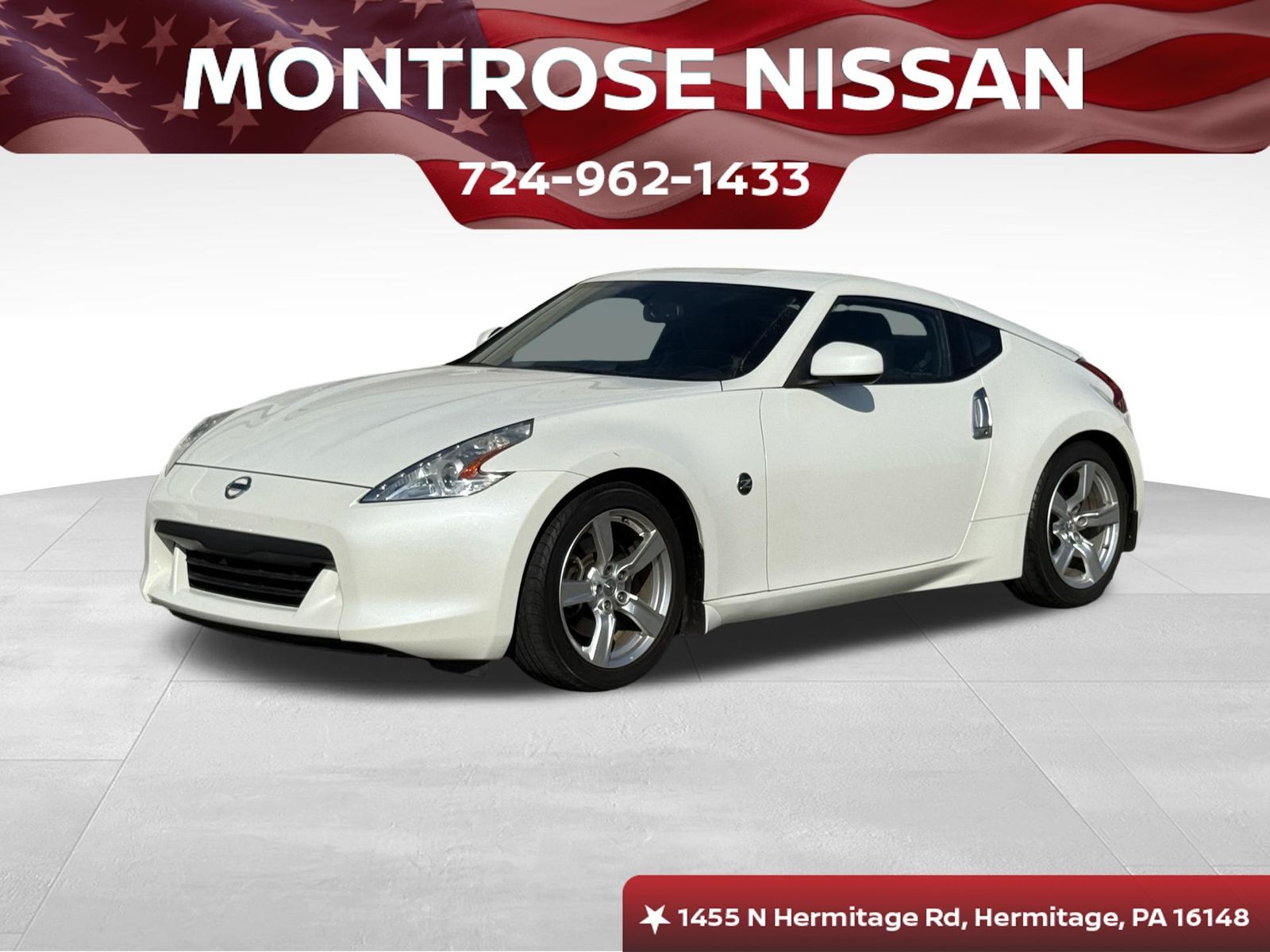 Pearl White 2012 Nissan 370Z Coupe Rear-Wheel Drive 7-Speed Automatic