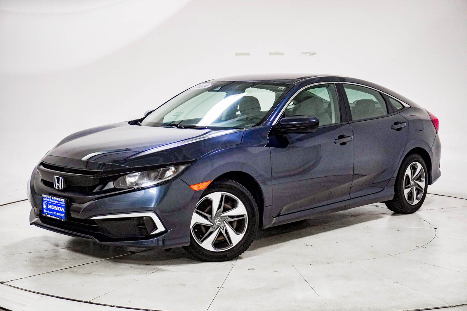 Cosmic Blue Metallic 2019 Honda Civic Sedan Front-Wheel Drive Continuously Variable Transmission