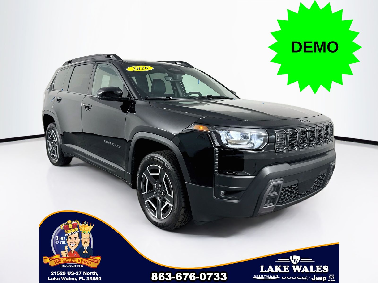 Diamond Black 2026 Jeep Cherokee SUV / Crossover Four-Wheel Drive Continuously Variable Transmission