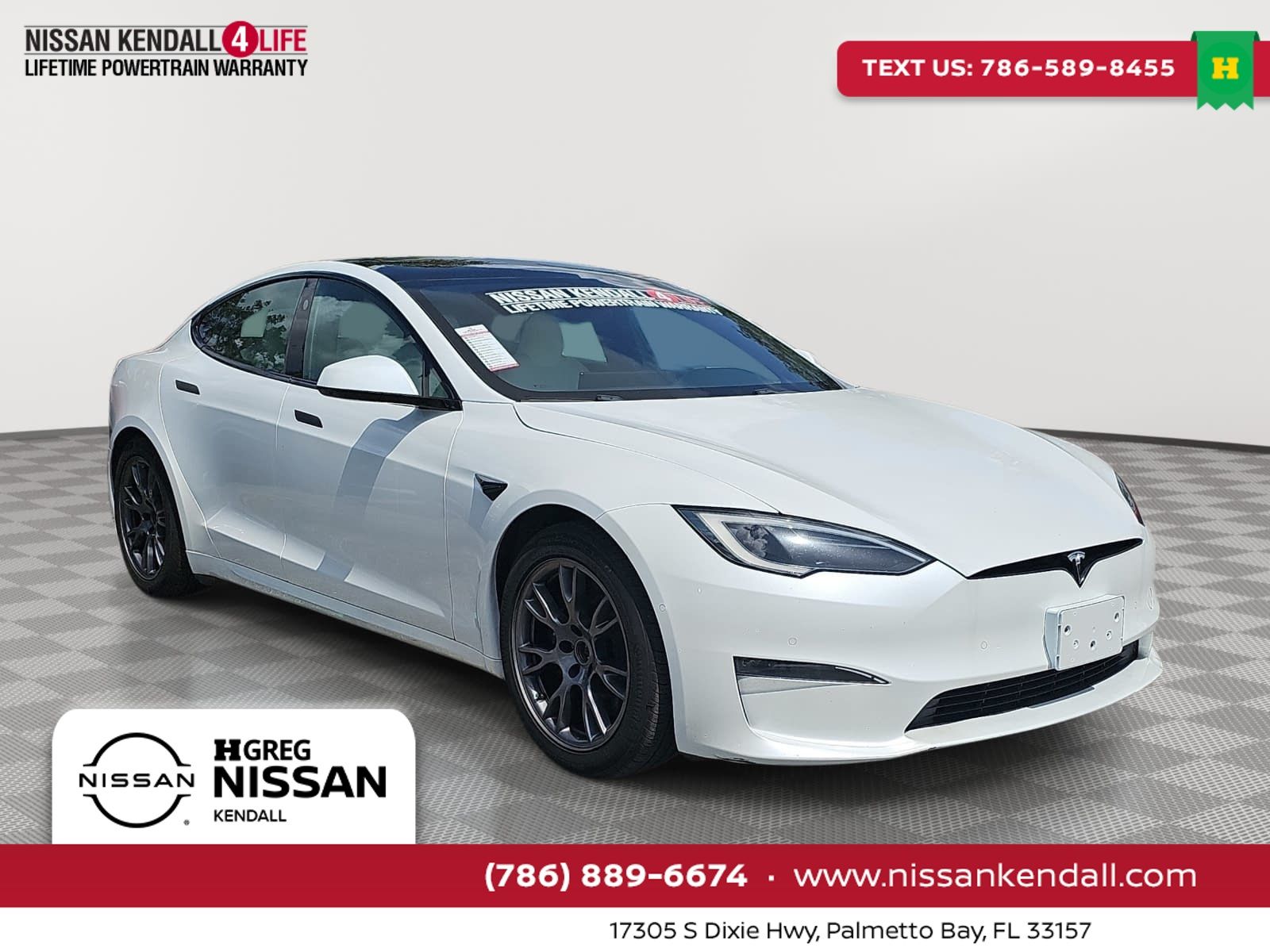 Pearl White Multi-Coat 2023 Tesla Model S Sedan All-Wheel Drive 1-Speed Automatic