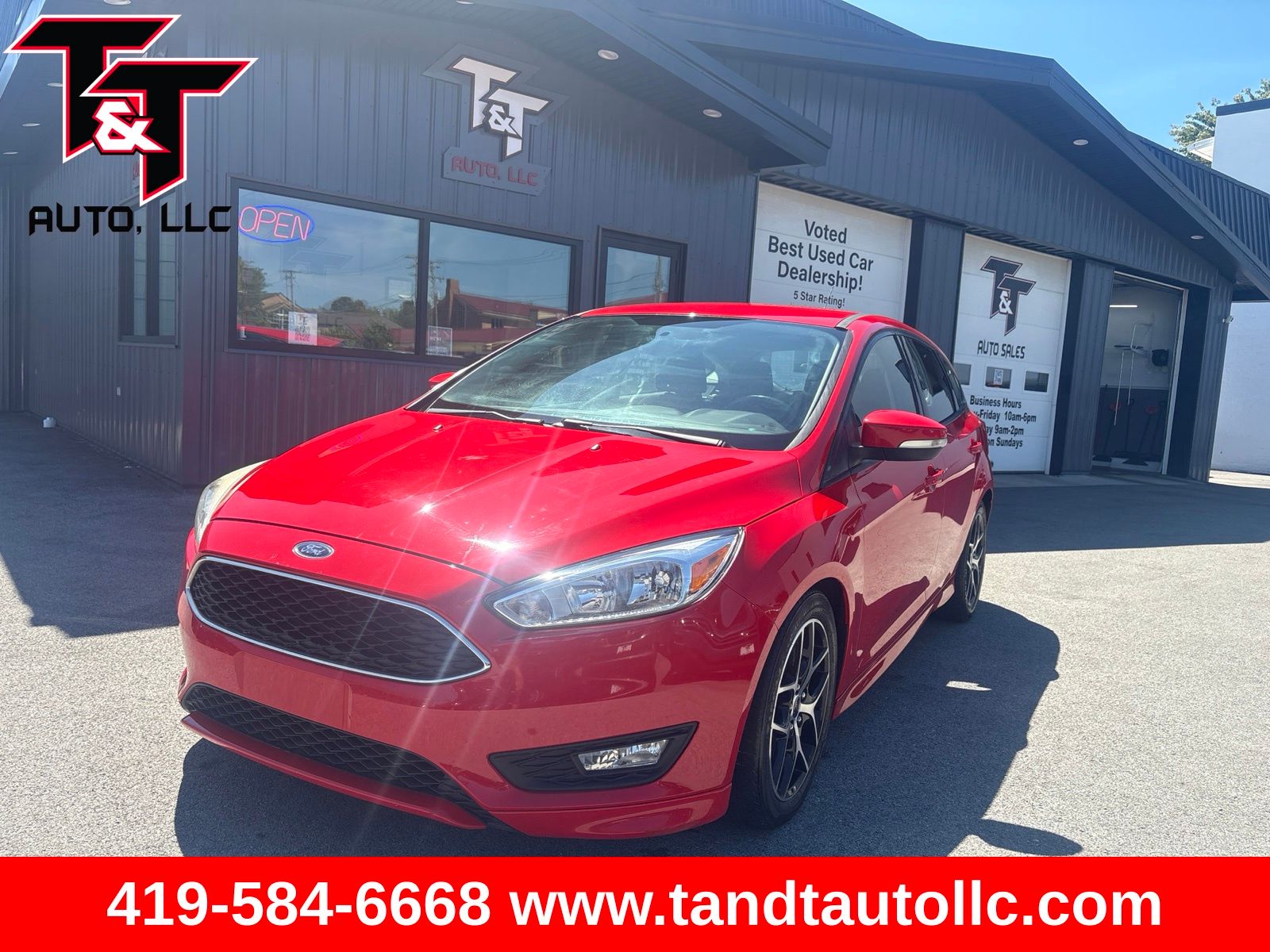 Race Red 2016 Ford Focus Hatchback Front-Wheel Drive Automatic