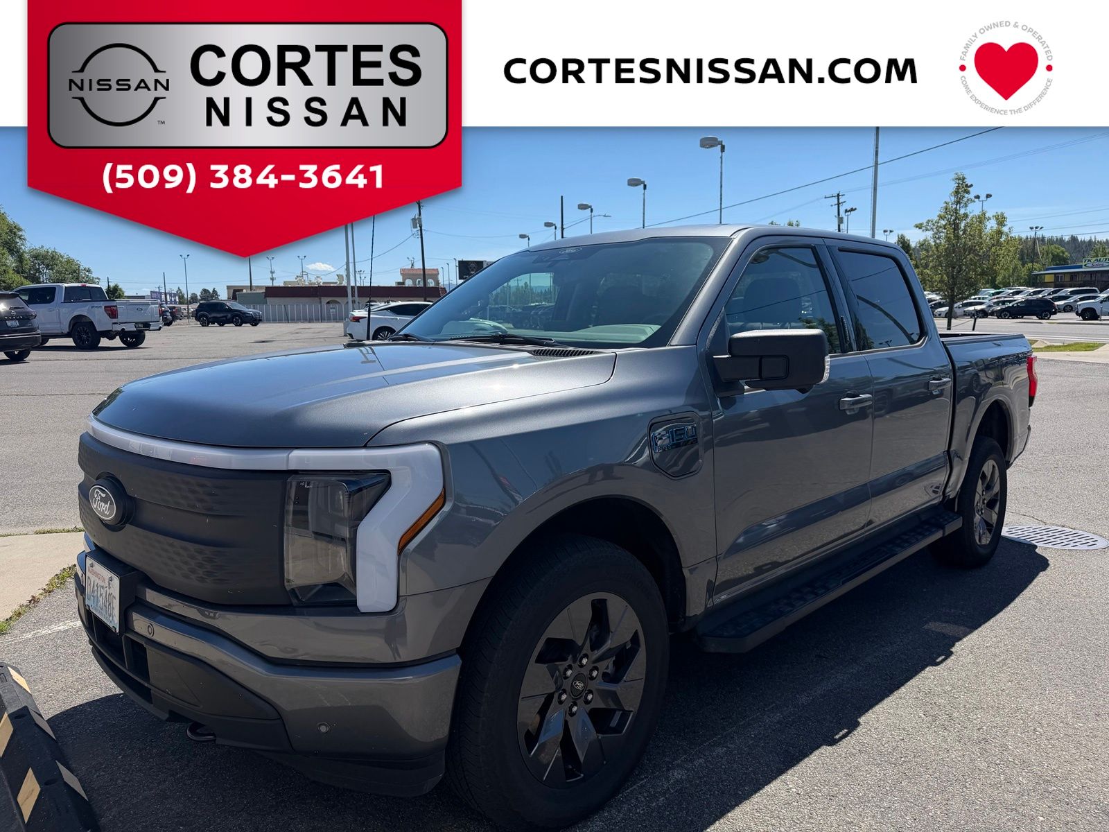 Gray Metallic 2024 Ford F-150 Lightning Pickup Truck All-Wheel Drive Automatic