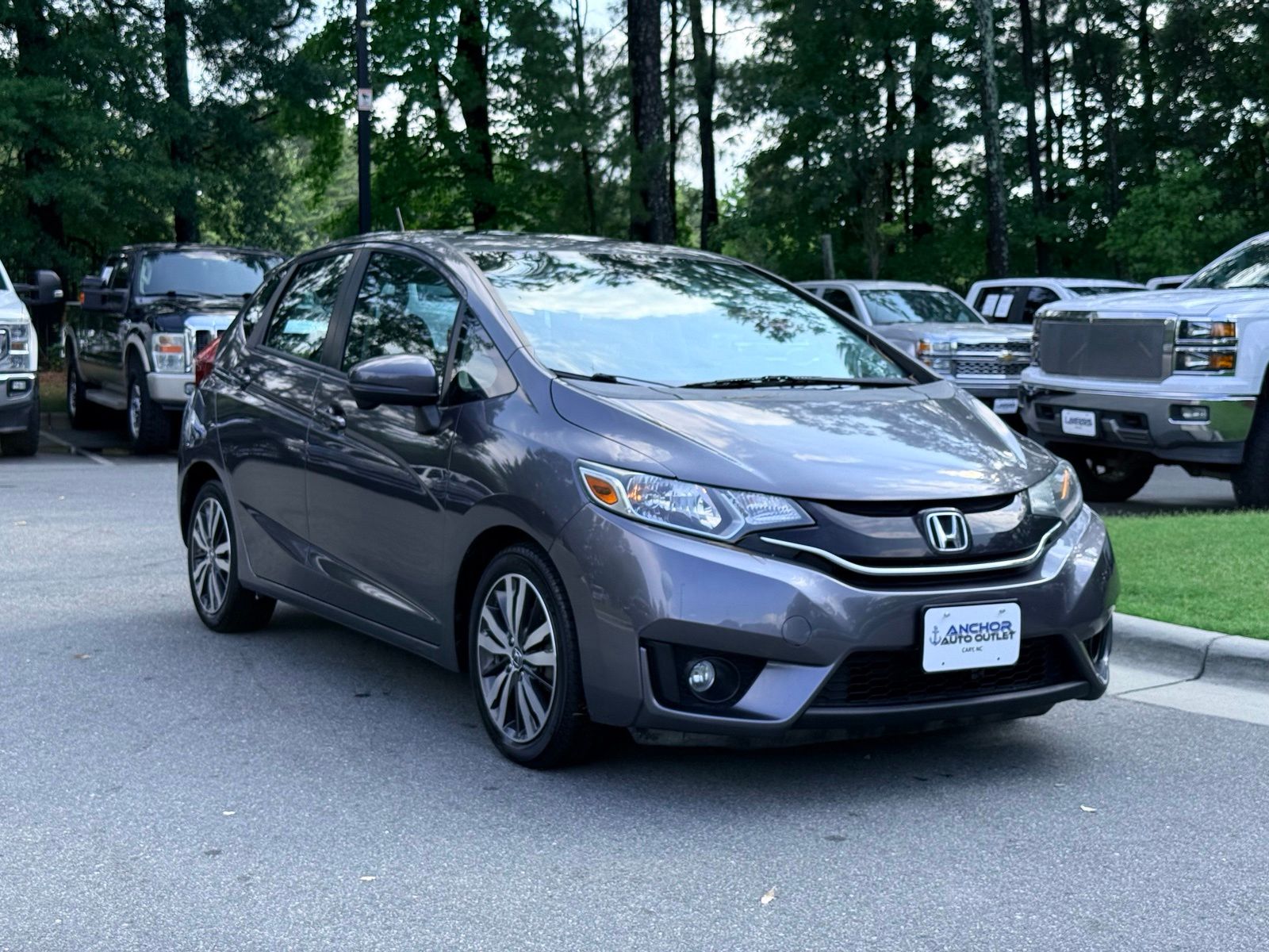 Gray 2015 Honda Fit Hatchback Front-Wheel Drive 6-Speed Manual