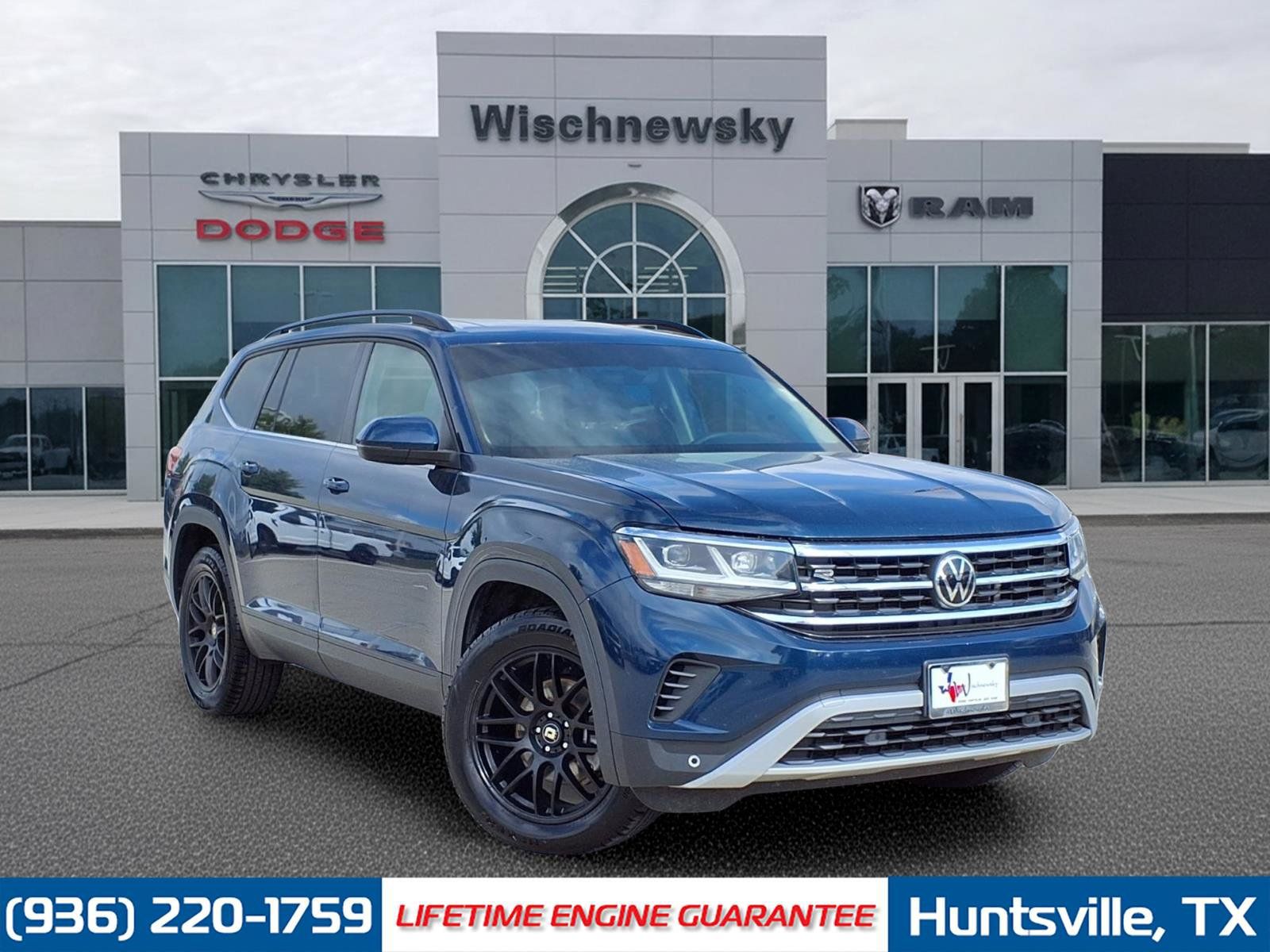 Pacific Blue Metallic 2021 Volkswagen Atlas V6 SE FWD with Technology SUV / Crossover Front-Wheel Drive 8-Speed Automatic