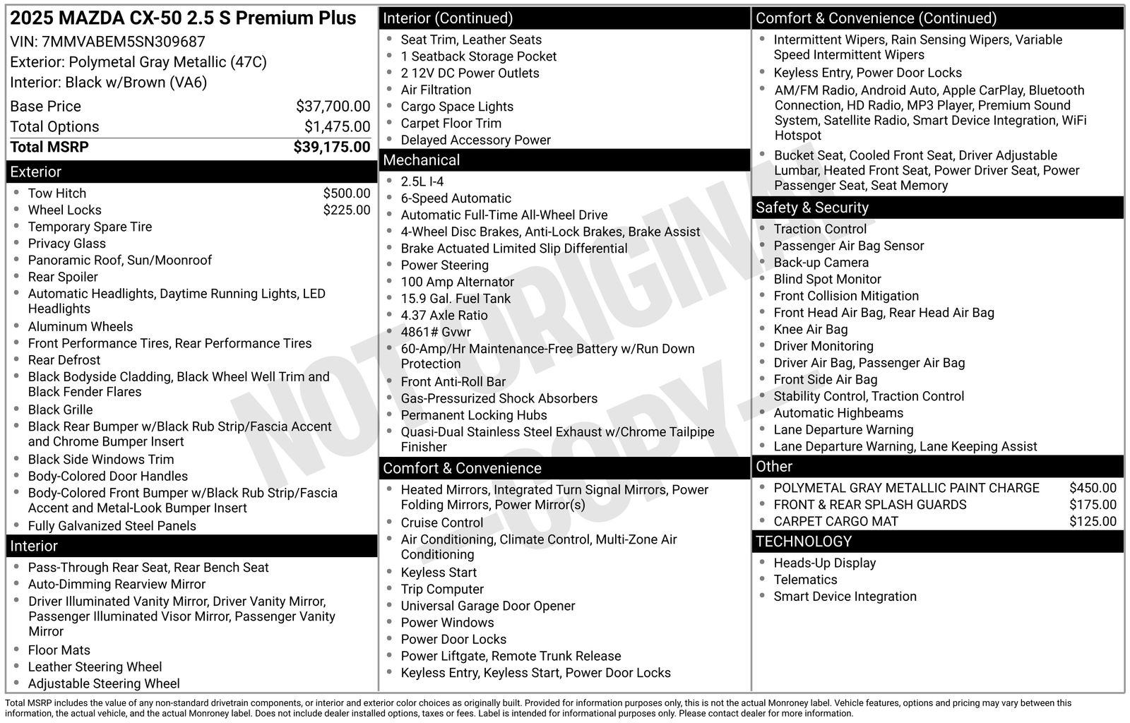 Used Car 2025 Mazda Cx-50  Utility 2.5 S Premium Plus Package All Wheel Drive For Sale Under $35,000 In Austin, Texas