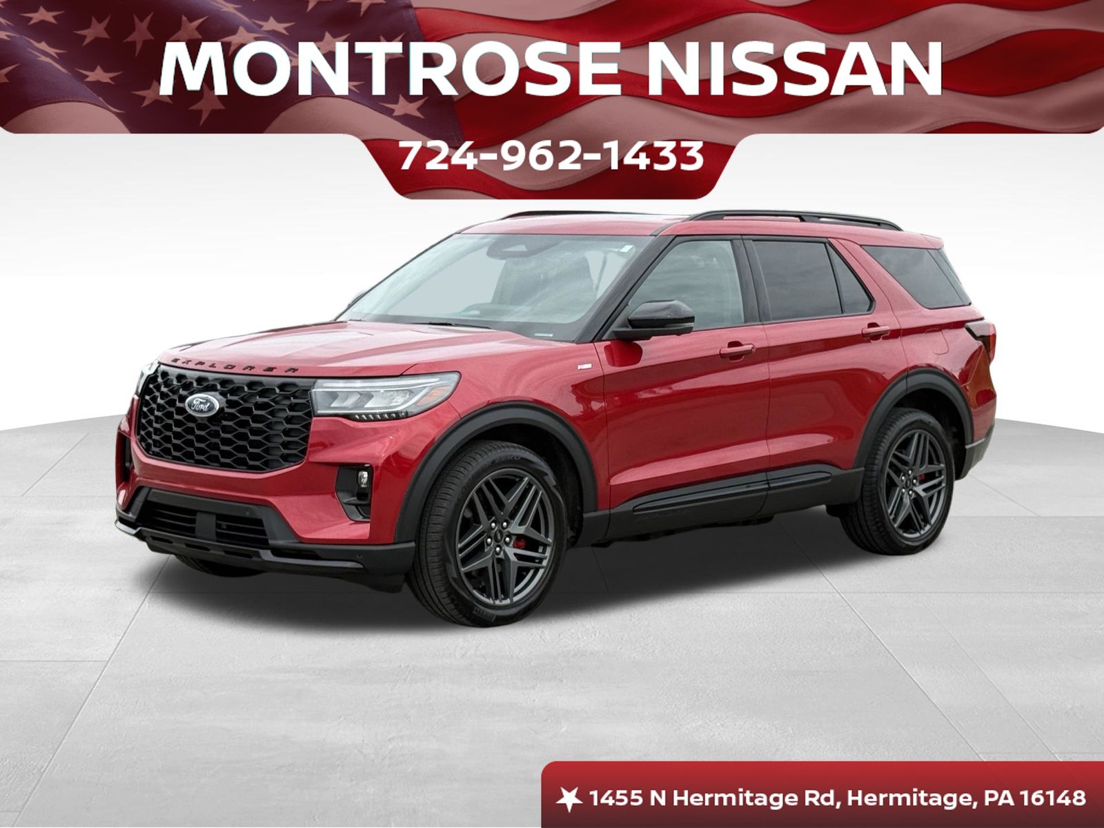 Red Metallic 2025 Ford Explorer SUV / Crossover All-Wheel Drive Automatic