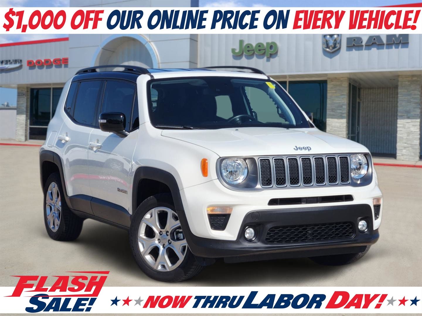 Alpine White Clearcoat 2023 Jeep Renegade SUV / Crossover Four-Wheel Drive 9-Speed Automatic