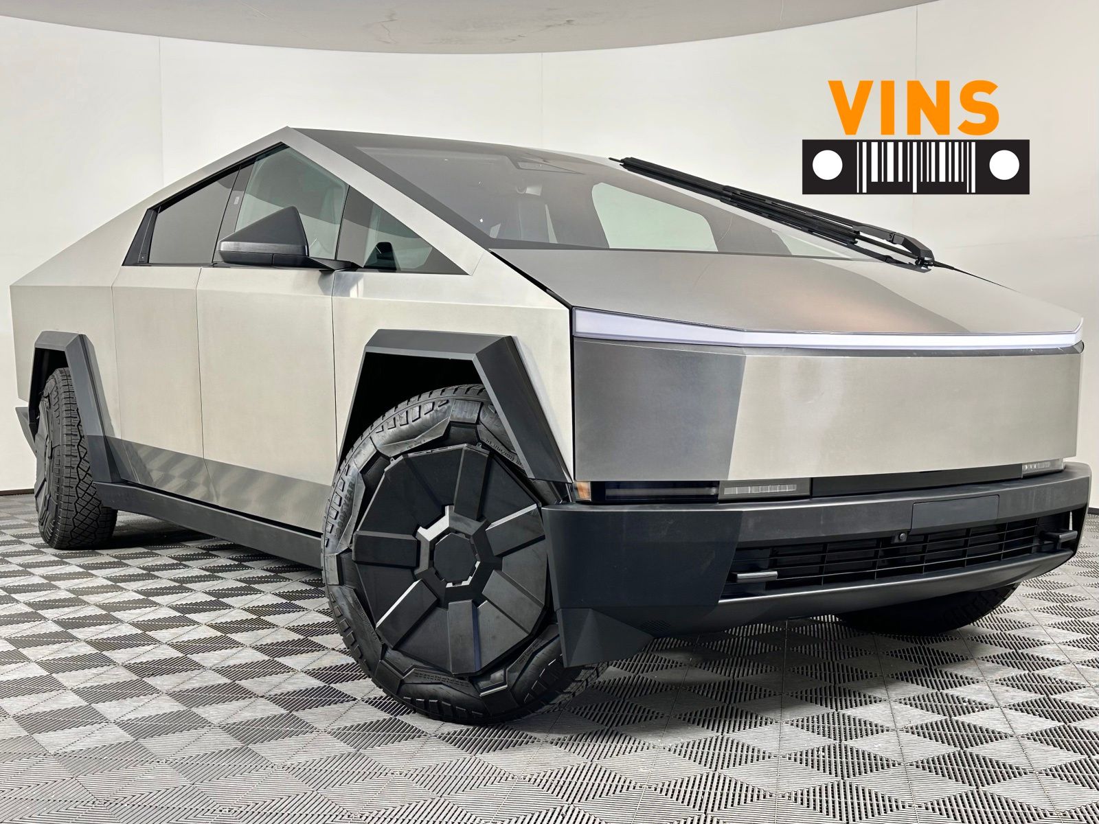 Gray (Stainless Steel) 2024 Tesla Cybertruck Pickup Truck All-Wheel Drive 1-Speed Automatic