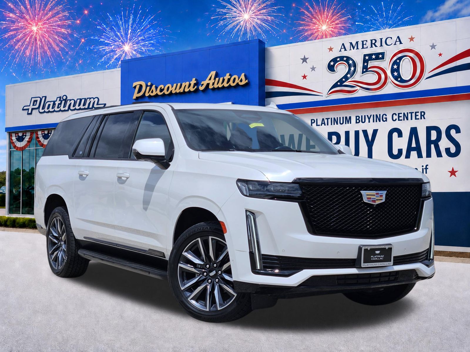 Crystal White Tricoat 2023 Cadillac Escalade ESV SUV / Crossover Four-Wheel Drive Automatic