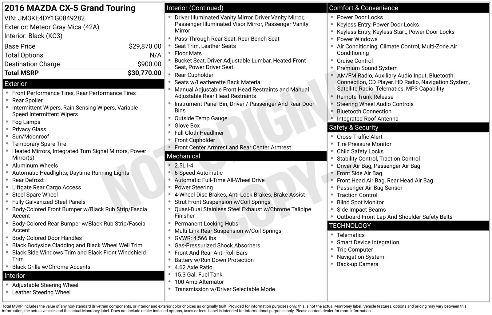 Used Car 2016 Mazda Cx-5  Grand Touring For Sale Under $10,000 In Austin, Texas